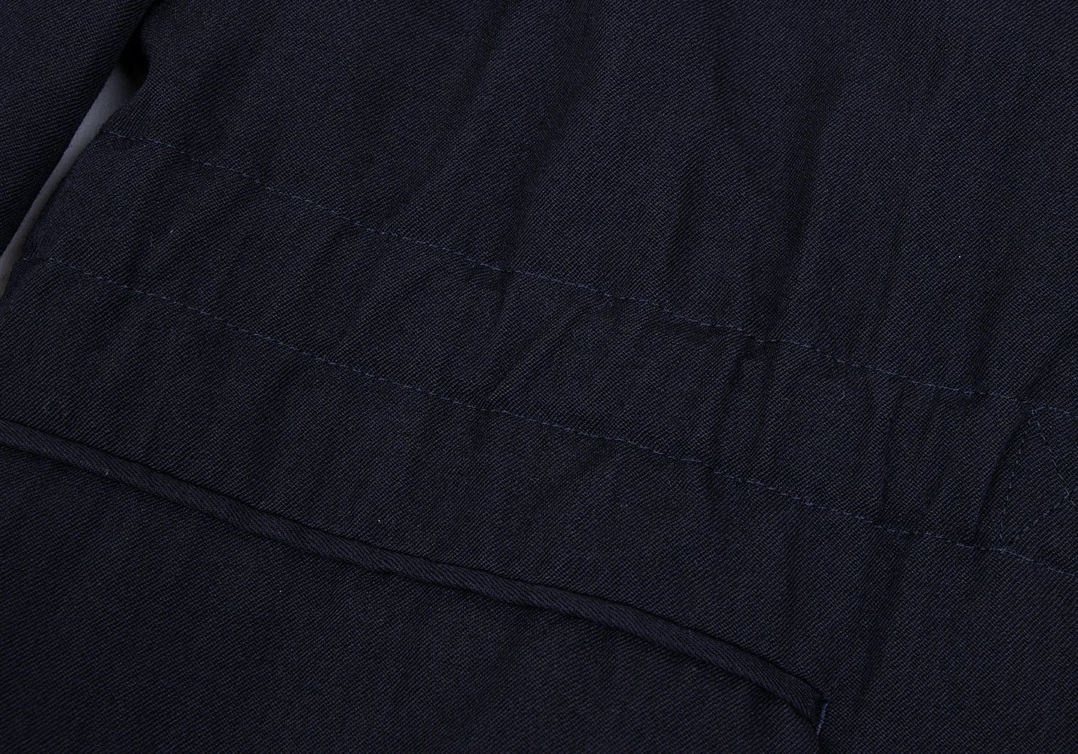 Comme des Garcons Homme Plus Wool Gabardine Gathered Jacket in Navy M Size US M / EU 48-50 / 2 - 12 Thumbnail
