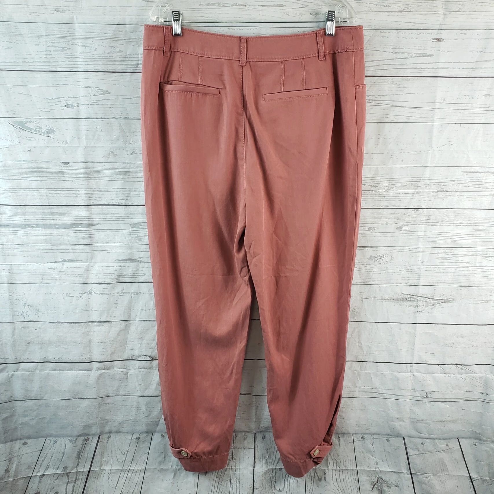 Ann Taylor Ann Taylor LOFT Womens Pants Sz 12 Red Cropped High Rise Lyocell Size 34" / US 12 / IT 48 - 3 Thumbnail