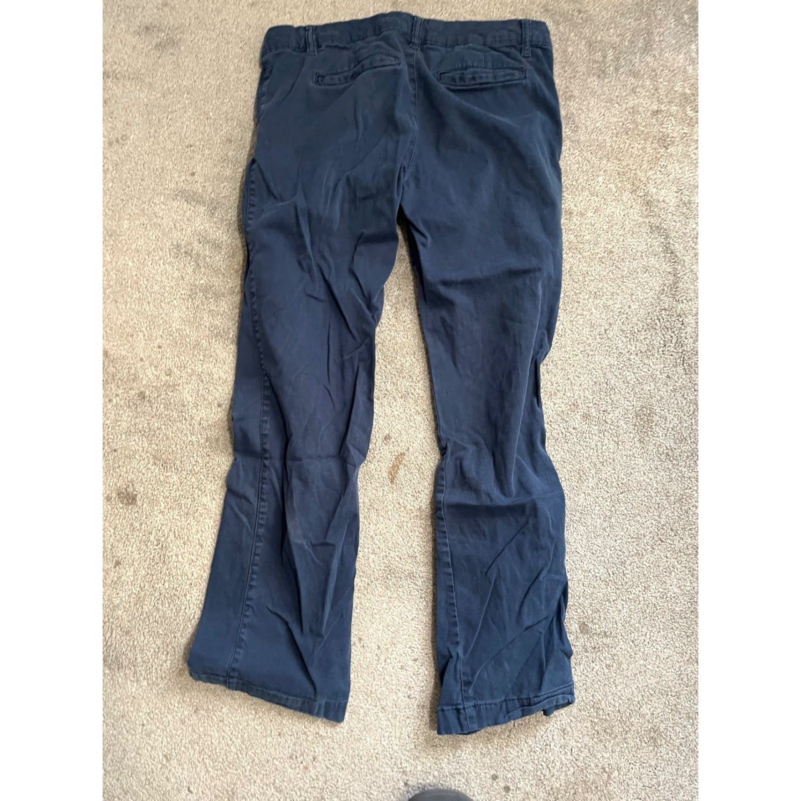 Vintage Aéropostale Women Skinny Stretch Chino Pants Navy Blue Size 8 Long Distresse Casual Everyday Wear Womens Pants Size 30" / US 8 / IT 44 - 3 Thumbnail