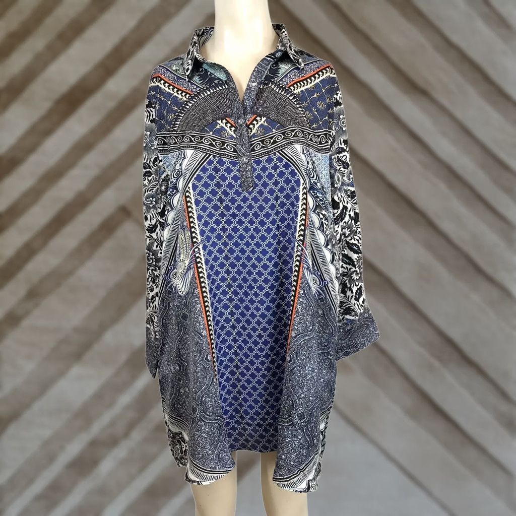 Vintage SAKKAS SHIRT Women 2XL Black Long Sleeve Collared Art To Wear Shirt Size XXL / US 16-18 / IT 52-54 - 1 Thumbnail