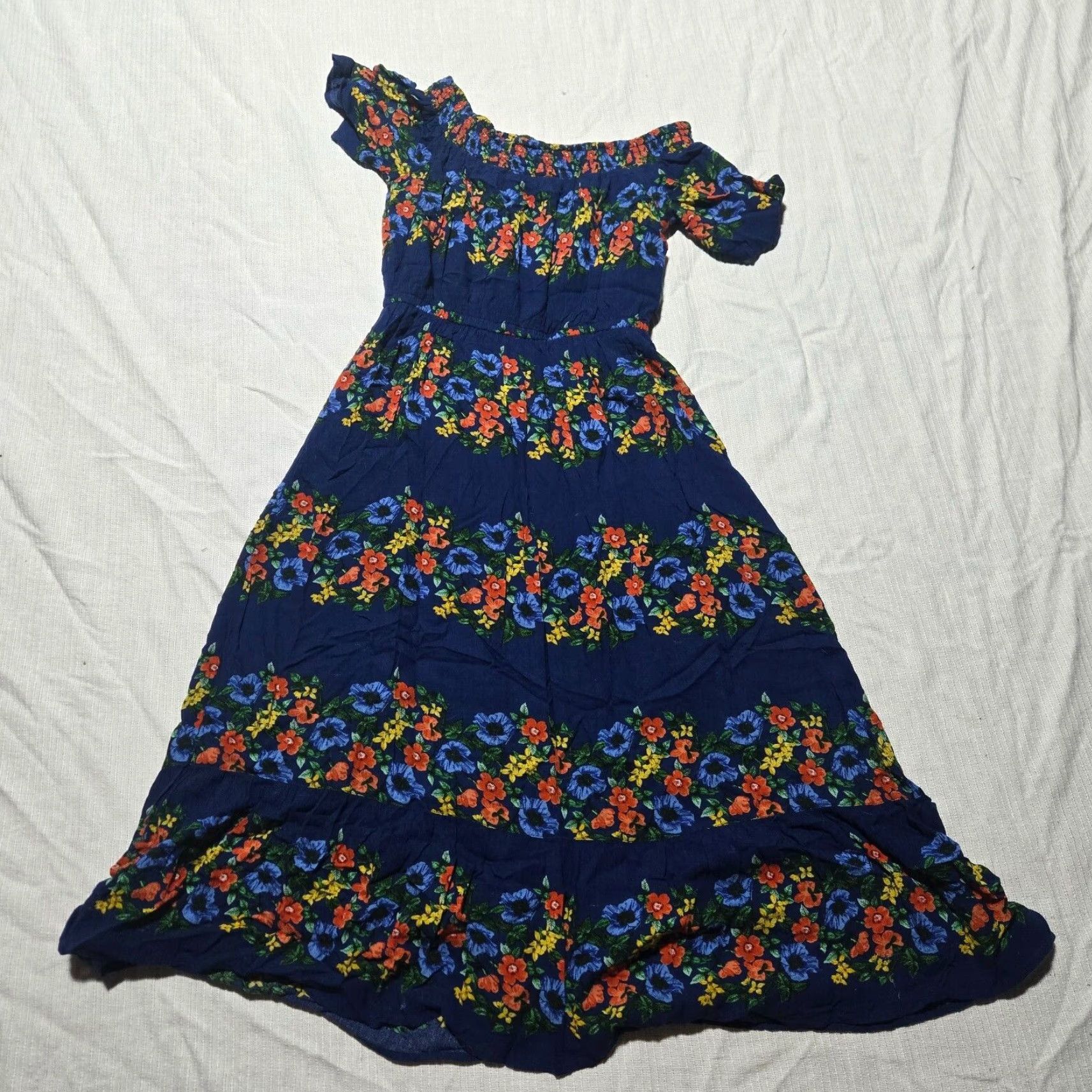 Old Navy OLD NAVY Blue Floral Tank Dress Adult Womens XS Extra Small Size 26" / US 2 / IT 38 - 8 Thumbnail