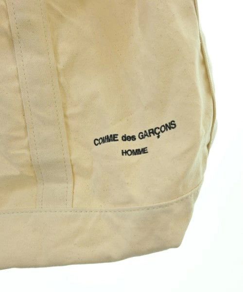 Comme des Garcons Homme Tote Bag Cotton Logo Print Pocket Inside Plain Beige Size ONE SIZE - 6 Thumbnail