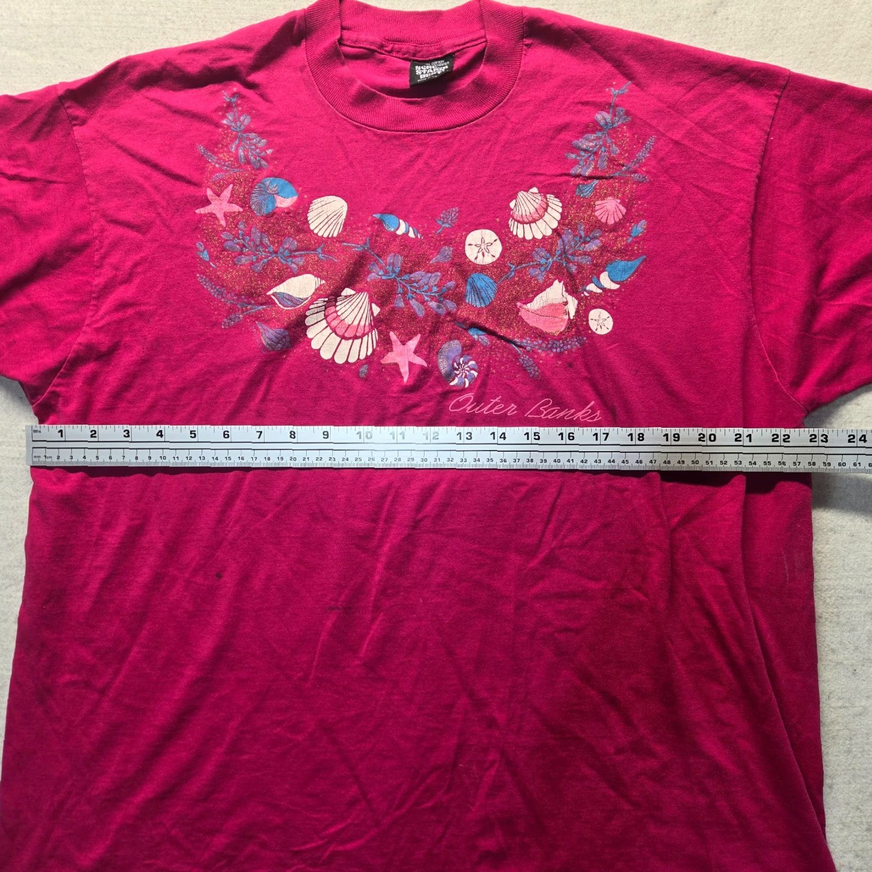 Vintage VINTAGE Unbranded Women's T-Shirt OBX Outer Banks NC Floral Short Sleeve Pink Cotton Blend 2XL Summer Casual Size XXL / US 16-18 / IT 52-54 - 6 Thumbnail