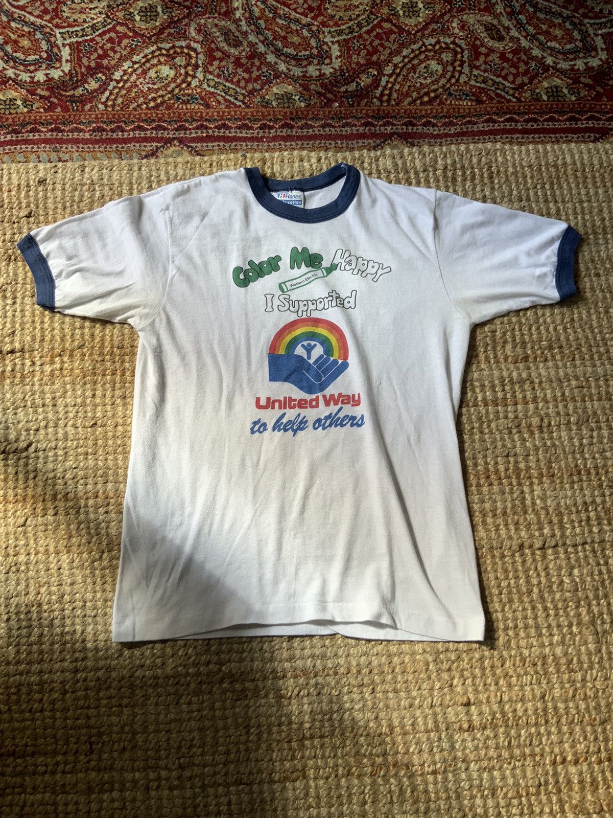 Vintage Vintage hanes graphic ringer tee rainbow tshirt Size US M / EU 48-50 / 2 - 1 Thumbnail