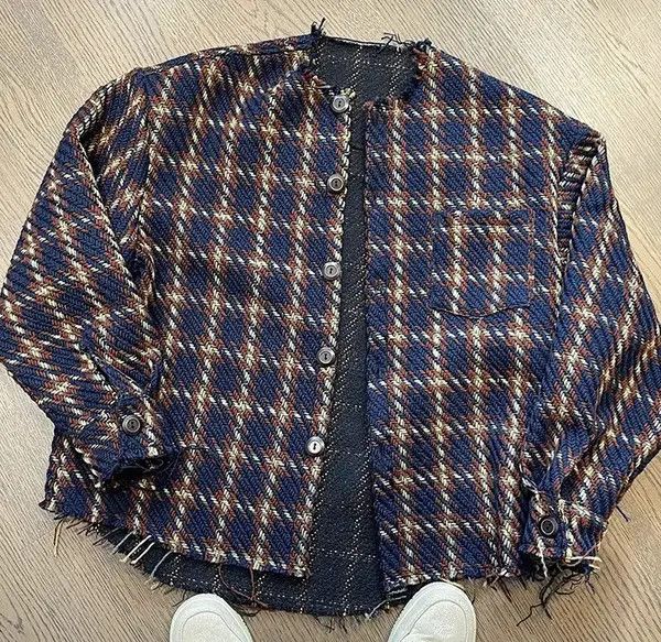 VIBE Vintage Street y2k Striped Plaid Loose Casual Jacket Coat Size US M / EU 48-50 / 2 - 8 Thumbnail