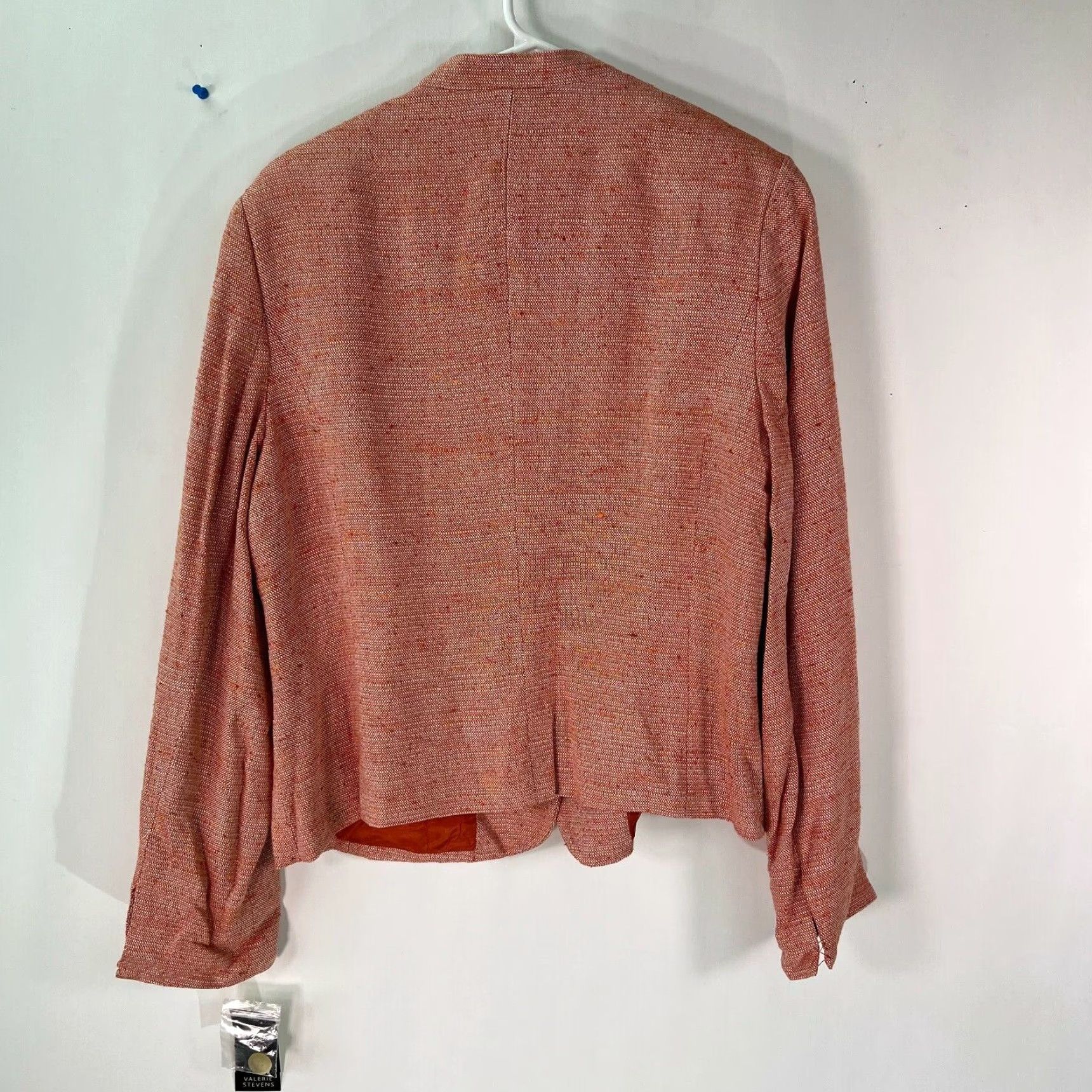 Vintage VINTAGE Valerie Stevens Womens Blazer Jacket Size 14 Long Sleeve Orange Solid Casual Autumn Winter Size XL / US 12-14 / IT 48-50 - 2 Thumbnail