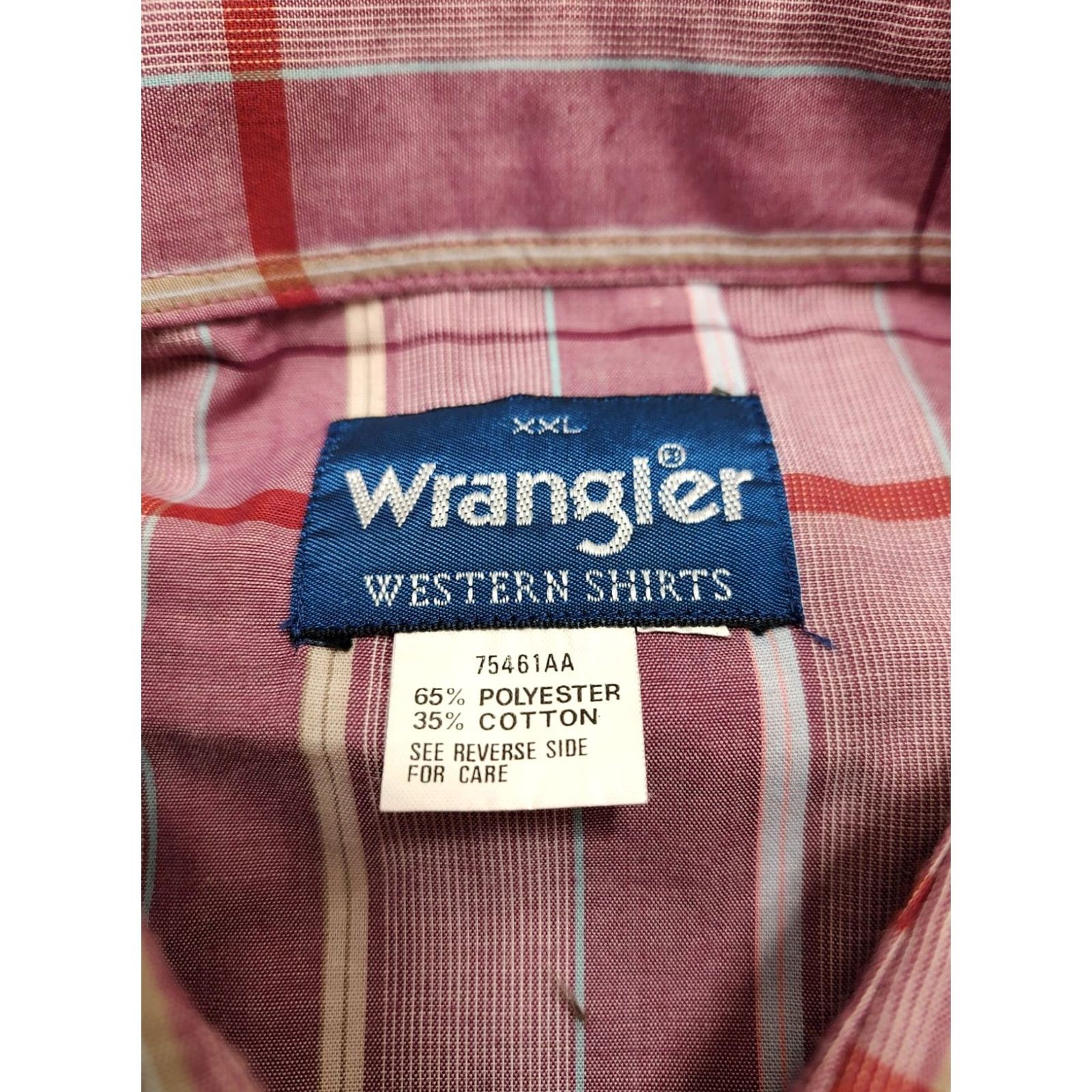 Wrangler VINTAGE Wrangler Shirt Men 2XL Red Plaid Long Sleeve Button-Up Western Cowboy Pearl Snap Size US XXL / EU 58 / 5 - 3 Thumbnail
