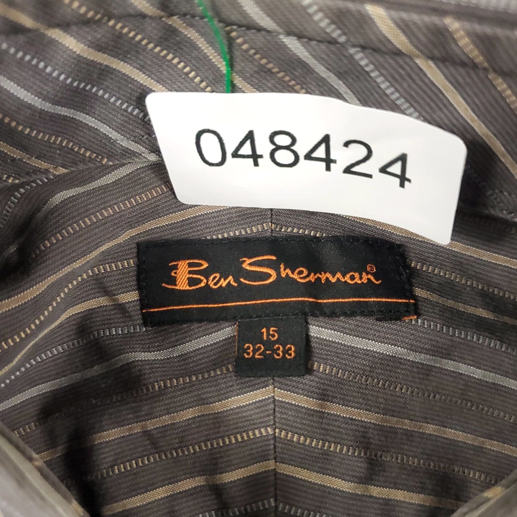 Ben Sherman VINTAGE Ben Sherman Shirt Mens 15 Brown Striped Dress Button Up Long Sleeve Size 40R - 6 Thumbnail