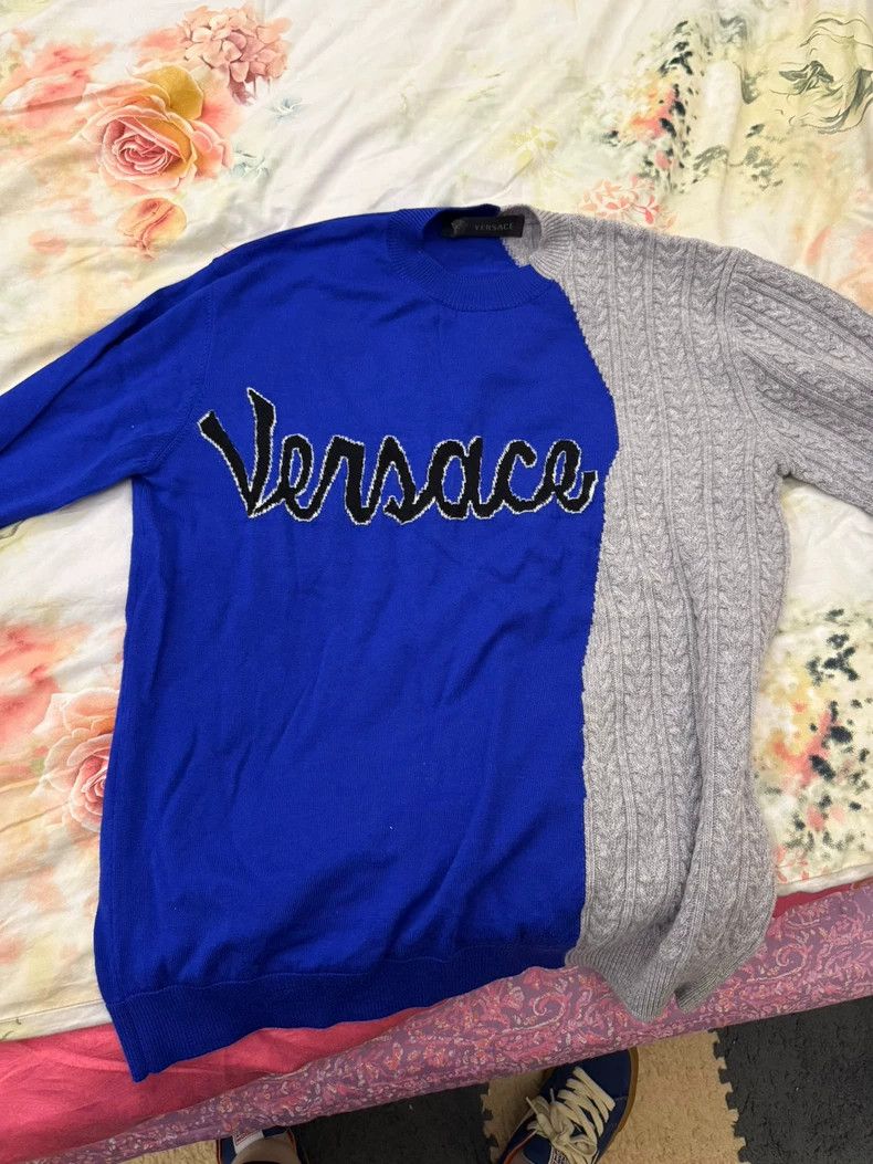 Versace Versace Two-Tone Logo Sweater - dmc Size US M / EU 48-50 / 2 - 1 Thumbnail