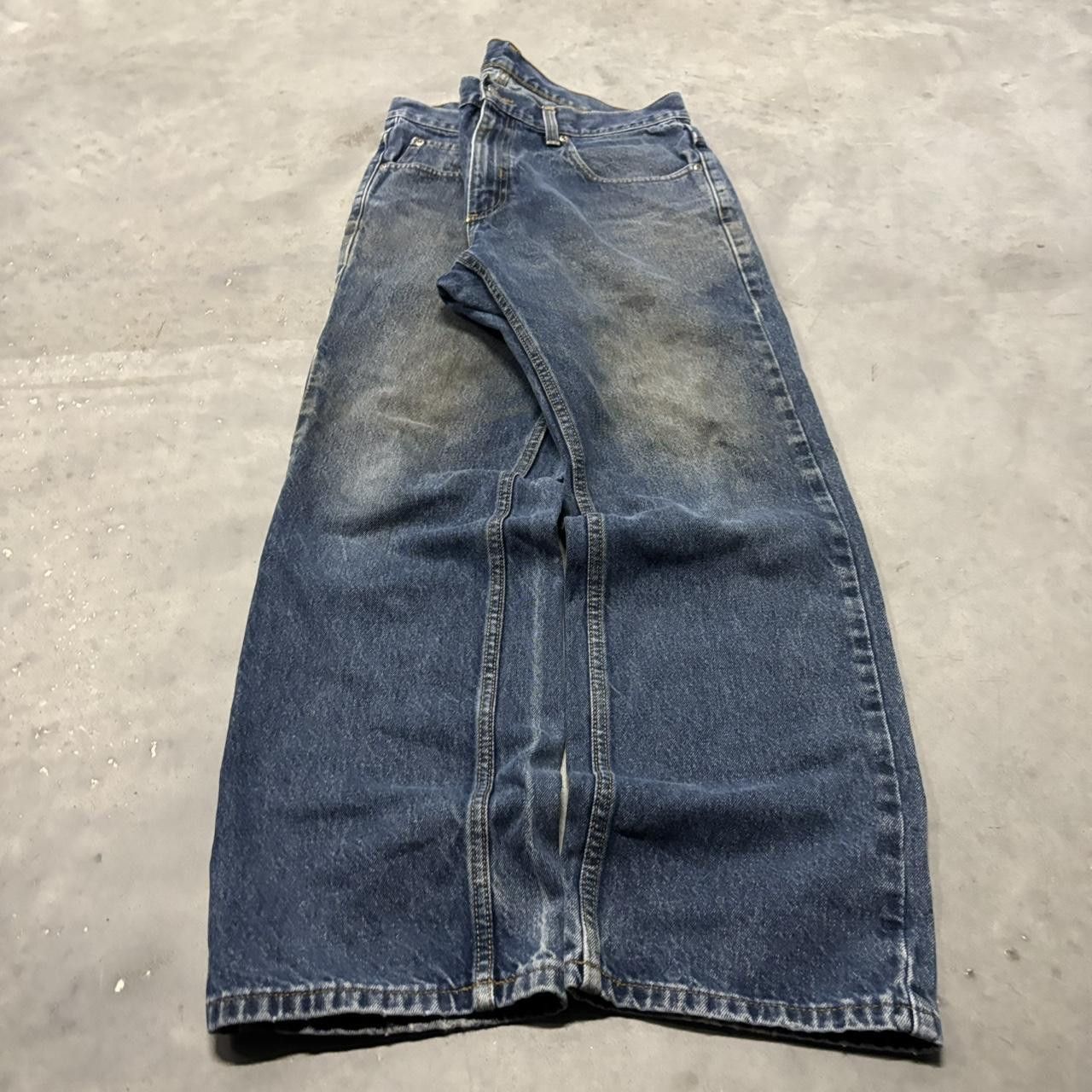 Japanese Brand × Vintage Crazy Vintage Y2K/2000s Grunge Faded Dark Wash Workwear Style Denim Jeans! Size US 34 / EU 50 - 3 Thumbnail