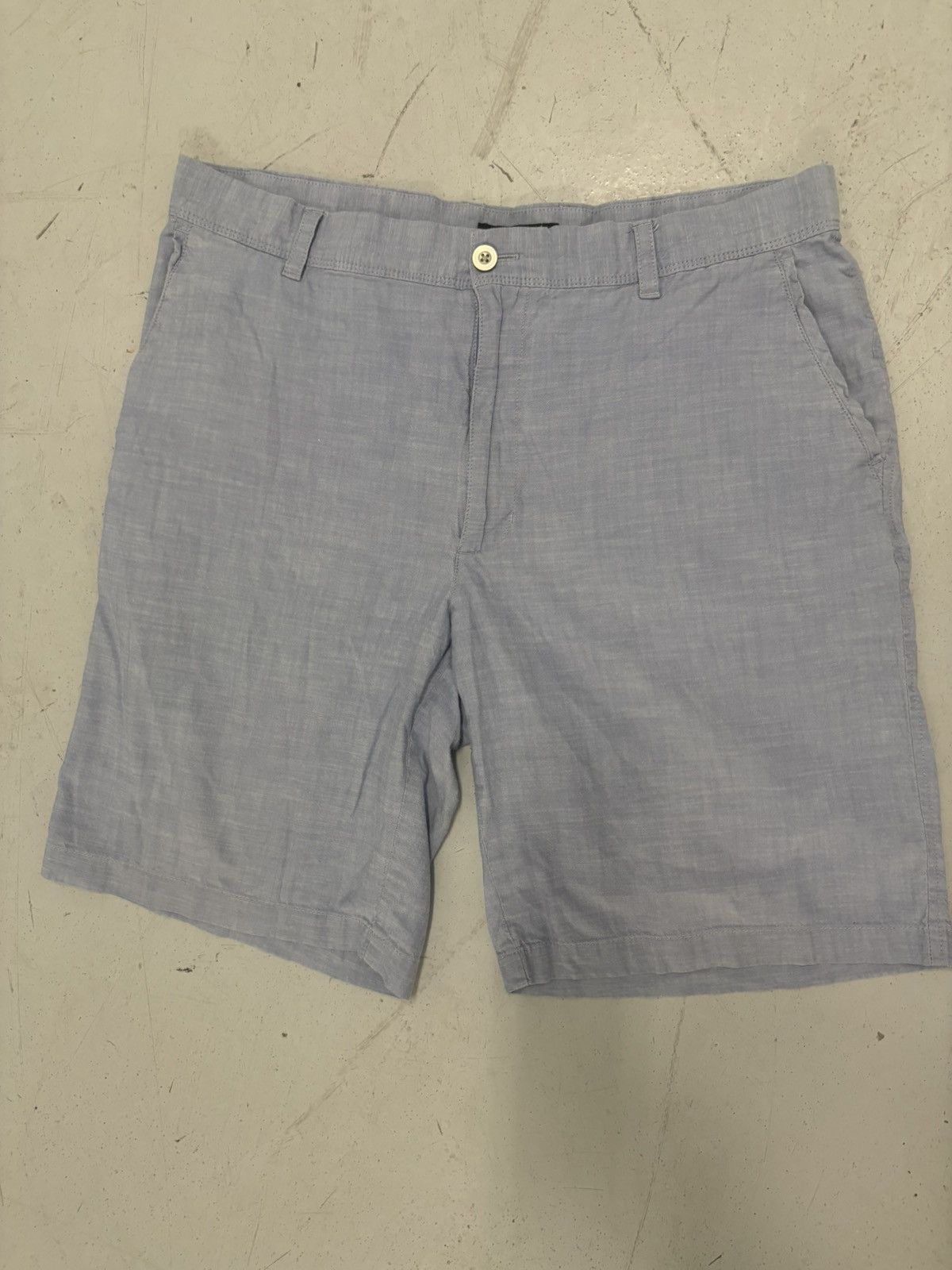 Van Heusen Van Heusen Men's Chino Shorts Light Blue Linen Flat Front Size US 36 / EU 52 - 4 Thumbnail