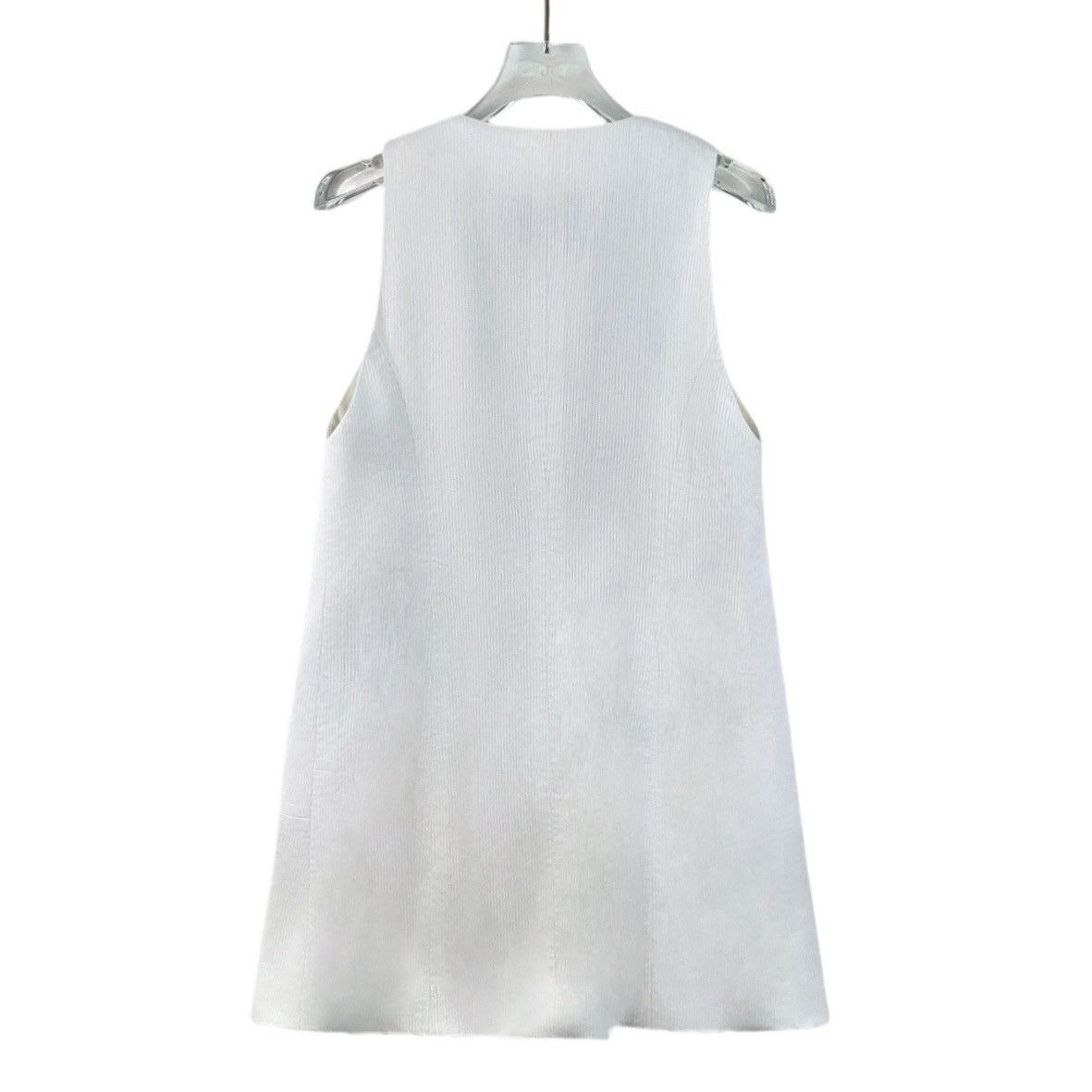 Chanel Chanel White Cotton V-neck Sleeveless Vest Dress K26WX Size XS / US 0-2 / IT 36-38 - 2 Thumbnail