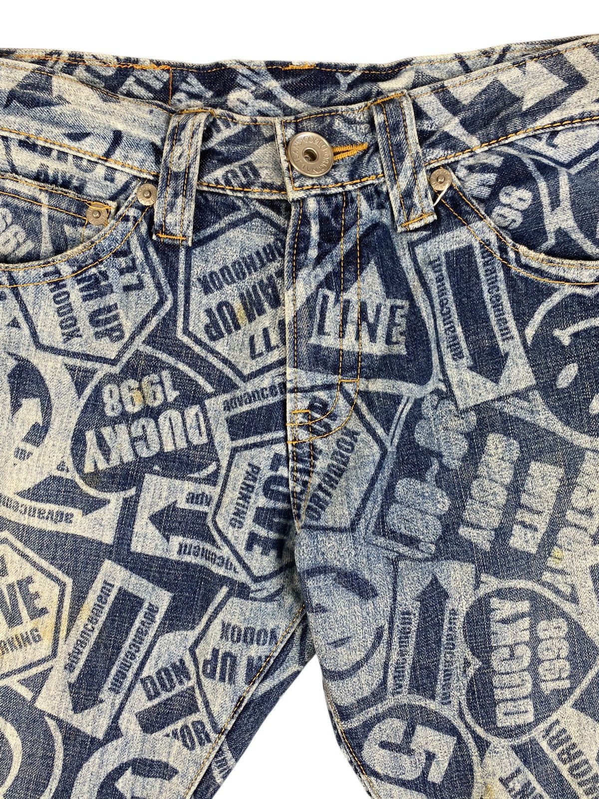 Japanese Brand Y2K 2000’s CO&LU “Stamp Print” Denim Size US 32 / EU 48 - 4 Thumbnail