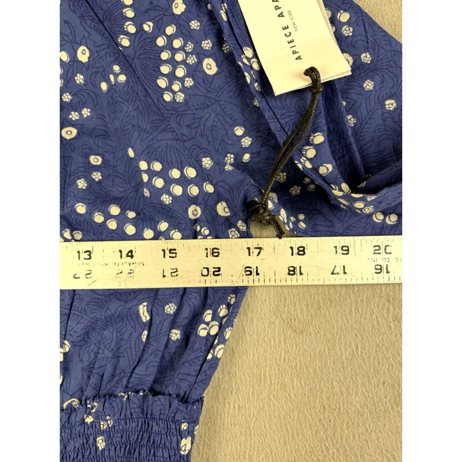 Apiece Apart Apiece Apart Dress La Ventura Mini Dress Womens S Blue Smoked Waist Boho Spots Puff Sleeve Round Neck Button Short Vintage No Size S / US 4 / IT 40 - 6 Thumbnail