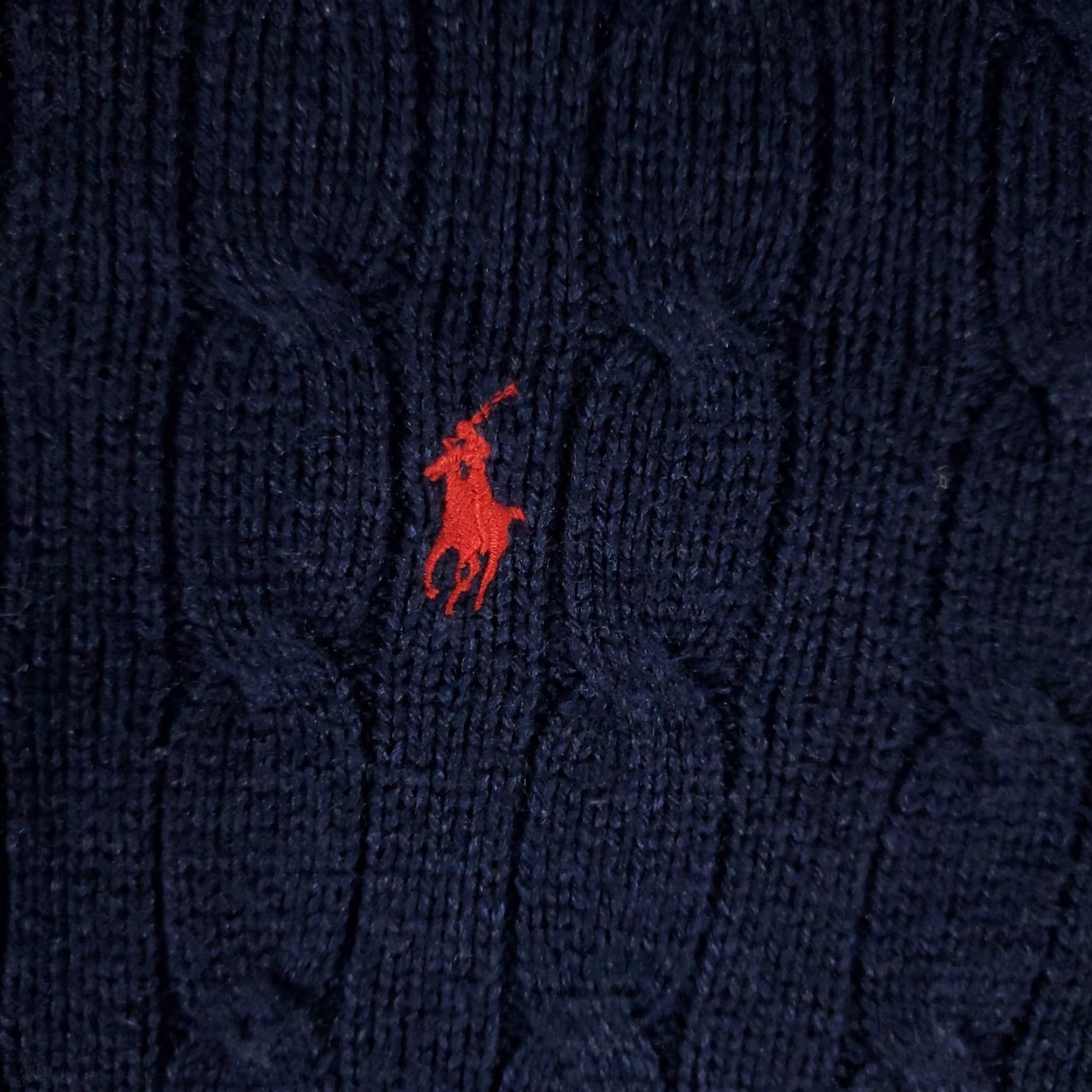 Ralph Lauren Ralph Lauren Sweater Mens XL Navy Blue Silk Cable-Knit Pony Crew Neck Sweatshirt Size US XL / EU 56 / 4 - 3 Thumbnail