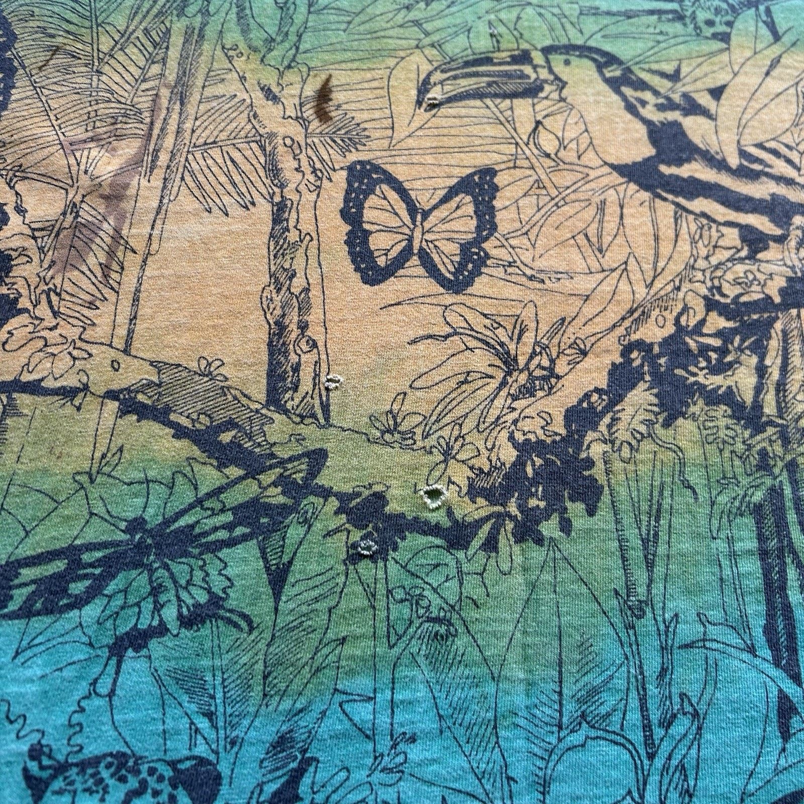 Vintage Vintage 90s Rainforest Animal Art Shirt XL Tie Dye Distress Size US XL / EU 56 / 4 - 4 Thumbnail