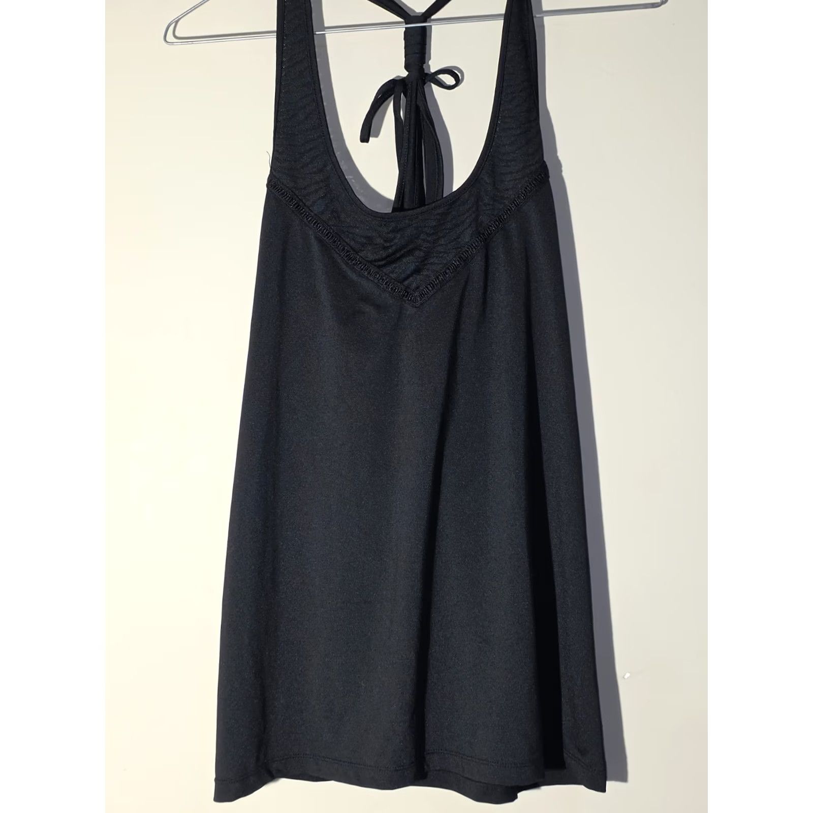 Kyodan Kyodan Racerback Tank Top Women's M Black Solid Polyester Sleeveless Scoop Neck Tie-Back Yoga Activewear Shirt Size M / US 6-8 / IT 42-44 - 8 Thumbnail