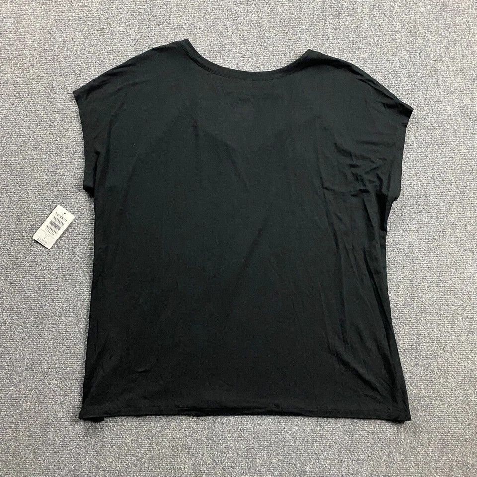 Torrid Torrid Top Womens Size 0 Black Knits Half Sleeve Rayon NWT Size XS / US 0-2 / IT 36-38 - 7 Thumbnail