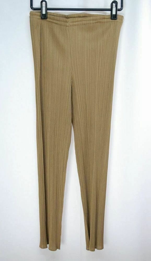 Issey Miyake issey miyake size:2 Khaki straight-leg pants Size US 26 / EU 42 - 1 Thumbnail