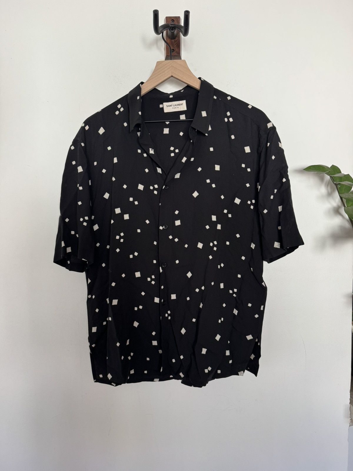 Saint Laurent Paris Viscose Squares Shirt Size US M / EU 48-50 / 2 - 1 Thumbnail