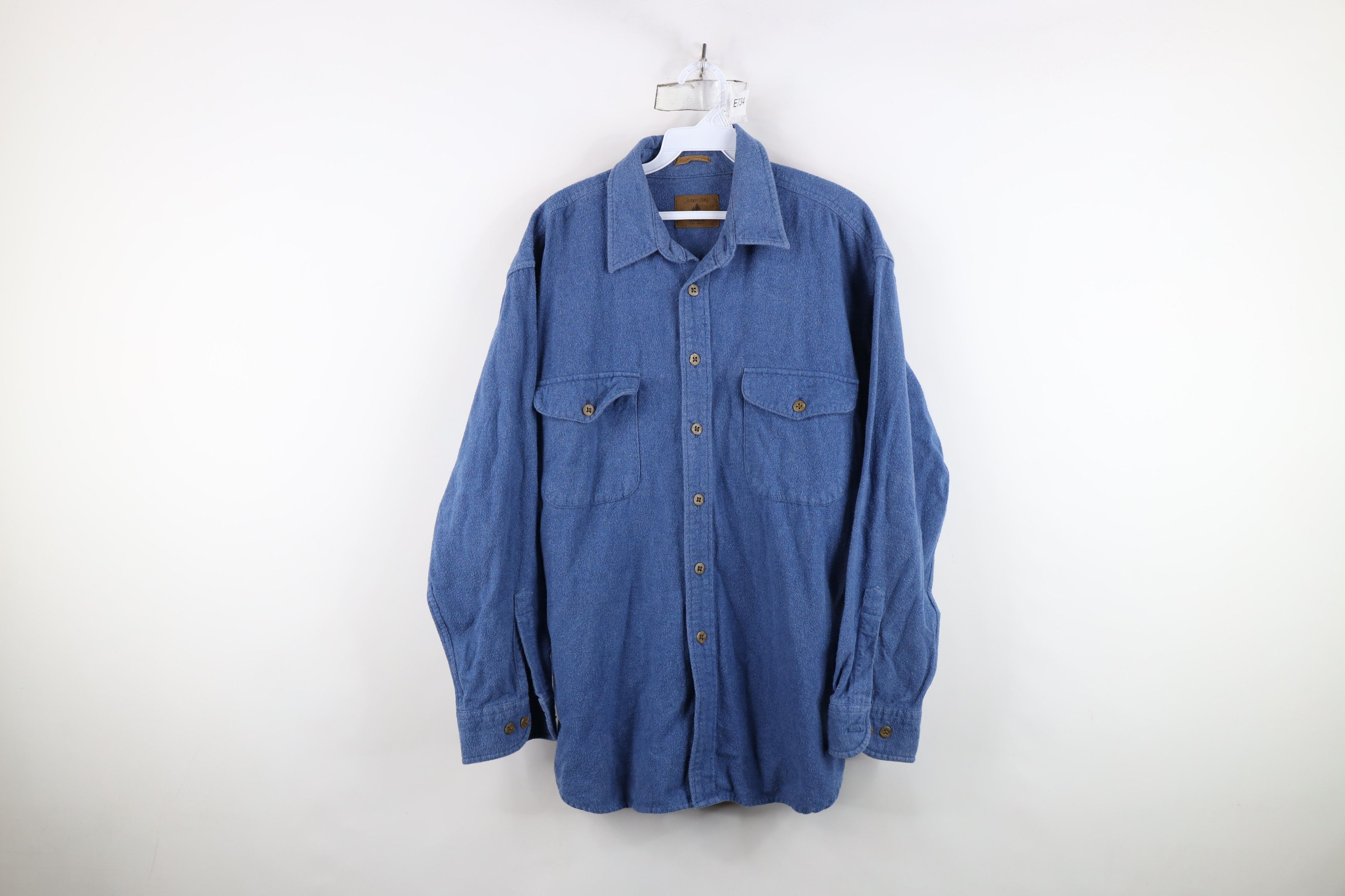 Vintage Vintage 90s Streetwear Cloth Collared Button Shirt Blue Size US M / EU 48-50 / 2 - 1 Thumbnail