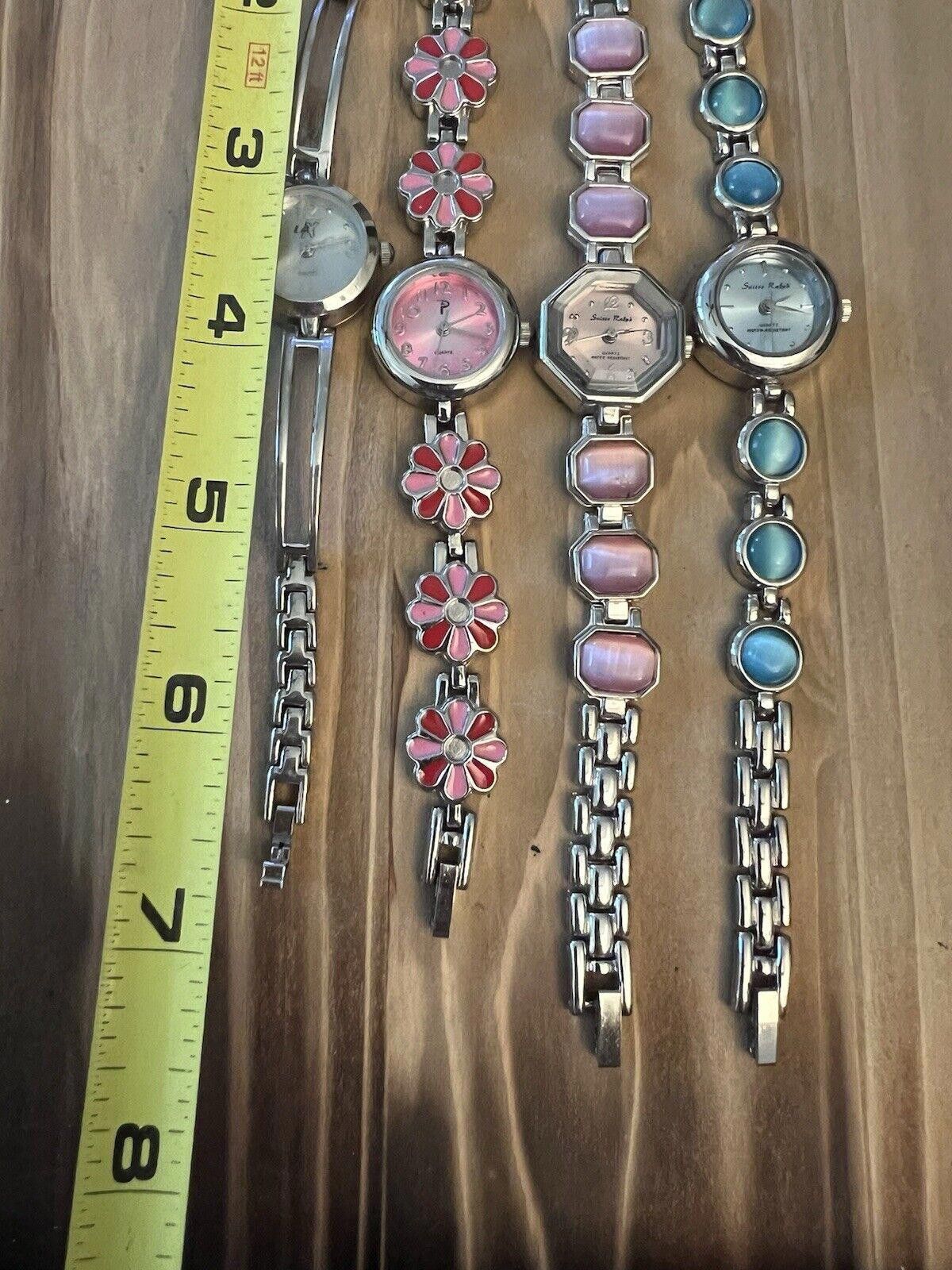 Designer 4 Vintage Ladies Watches New Batteries Working Size ONE SIZE - 3 Thumbnail