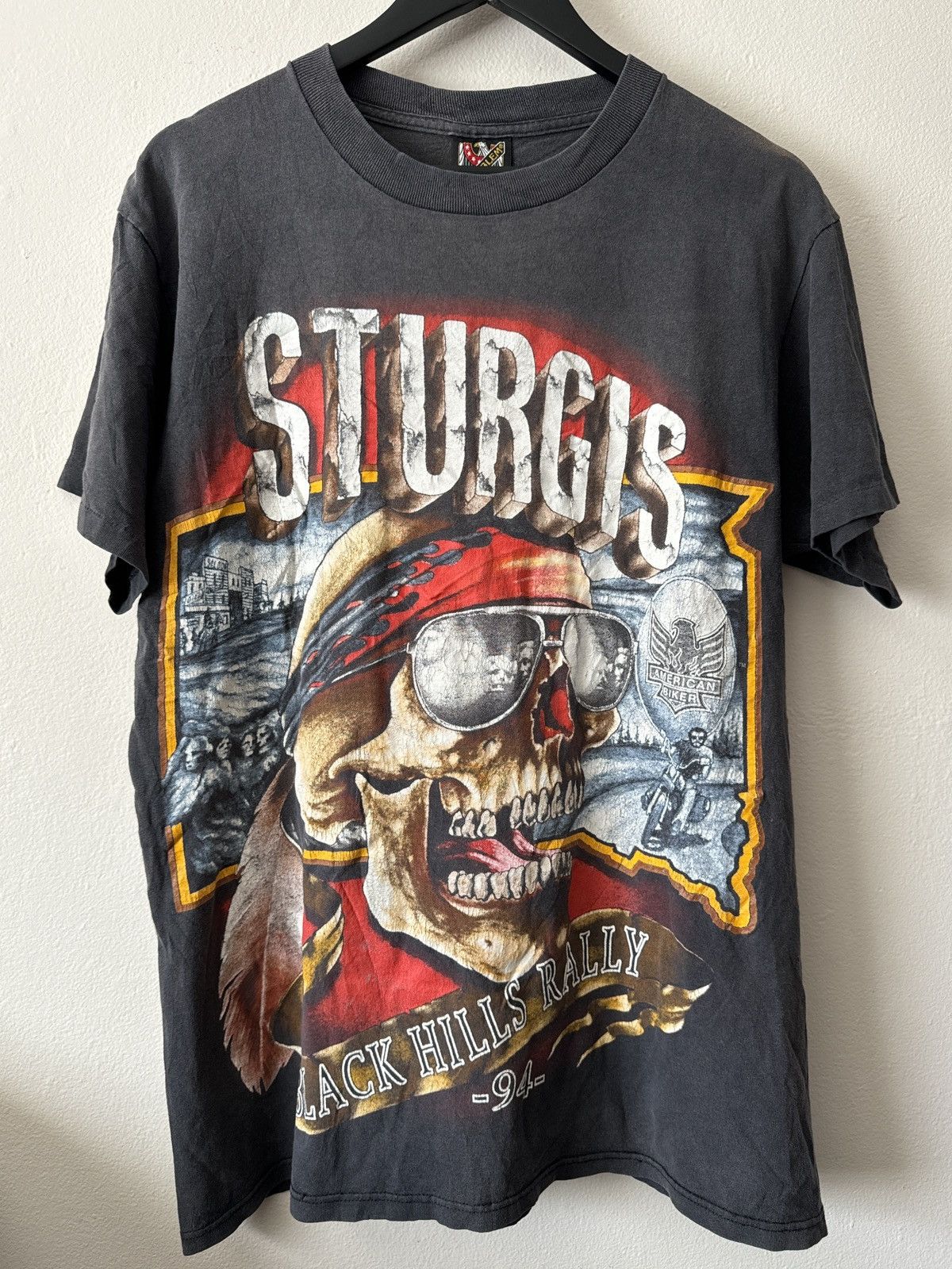 Harley Davidson × Vintage Vintage Sturgis 1994 Black Hills Rally Biker Tee Sun Faded Size US L / EU 52-54 / 3 - 1 Thumbnail