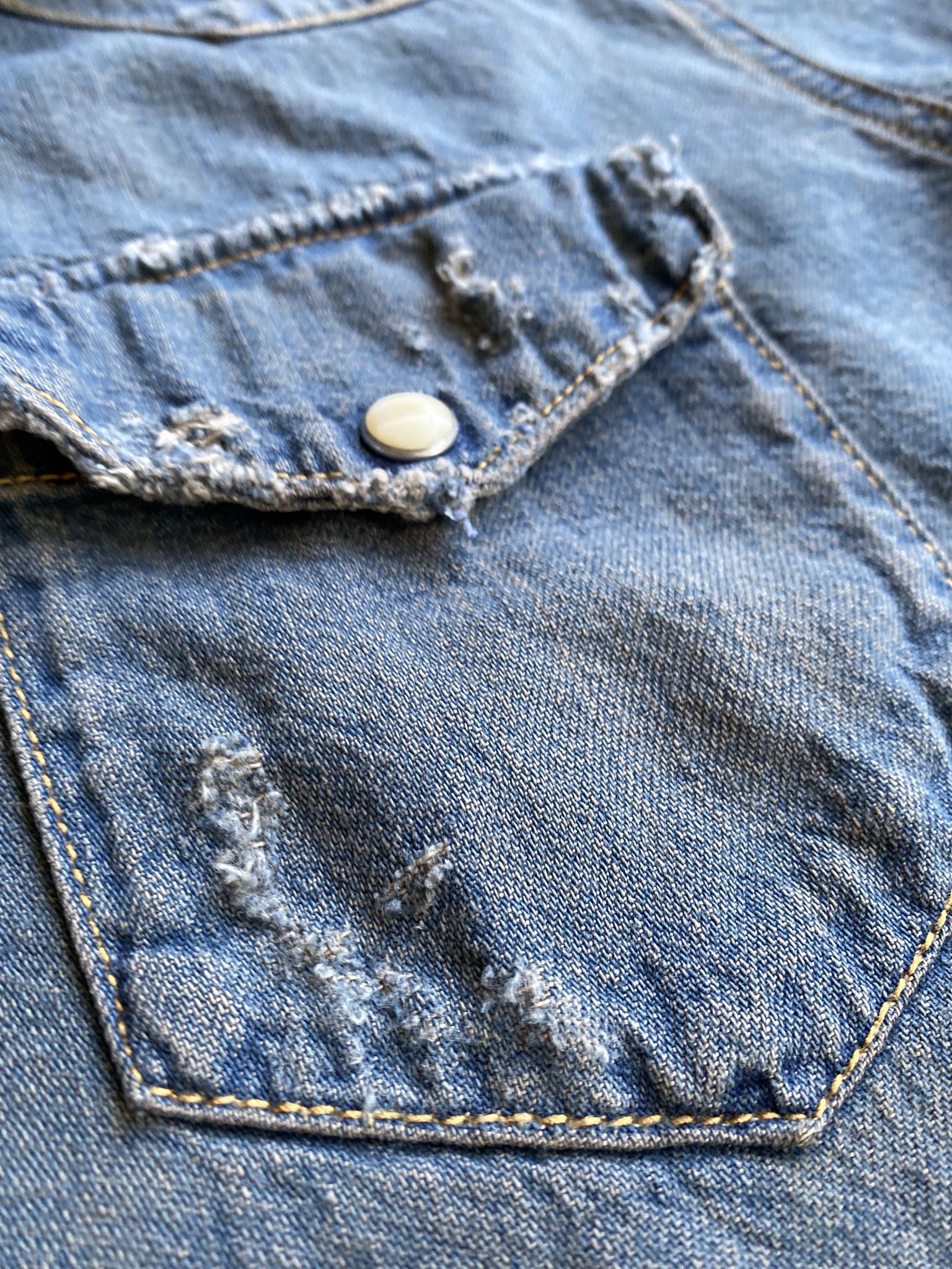 Acne Studios Western Shirt - Worn Clay Blue Denim Size US M / EU 48-50 / 2 - 13 Thumbnail