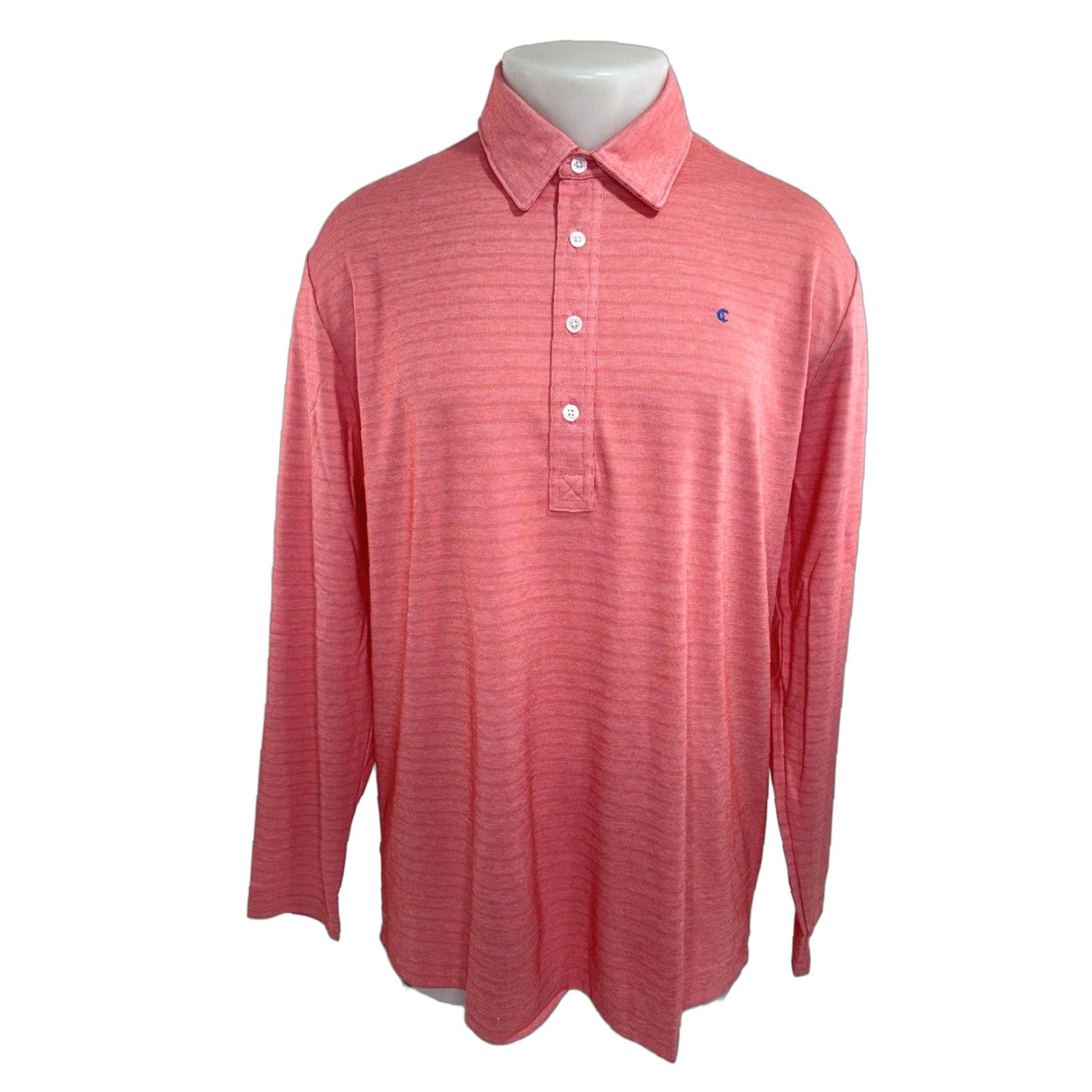 Logo 7 Criquet Rugby Pullover Knit Embroidered Logo XL Shirt Men Long Sleeve Pink / Bright Heather Red Size US XL / EU 56 / 4 - 1 Thumbnail