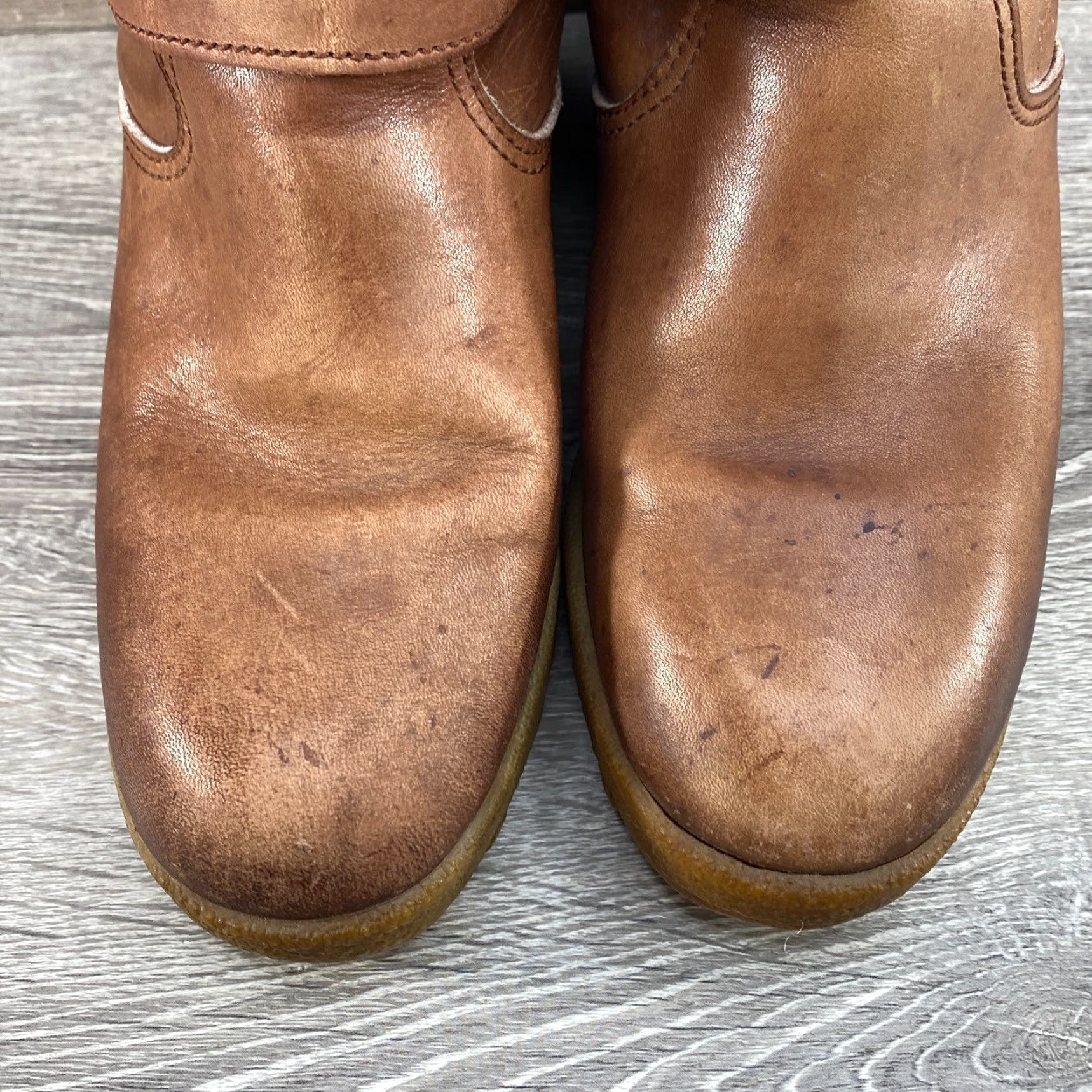 Vintage VINTAGE Rosita Brown Leather Wedge Knee High Riding Boots Women’s 8 M Brown Leather Boot Womens 8 M Rosita Riding Boot Vintage Boots Women Mens? Size US 8 / IT 38 - 4 Thumbnail