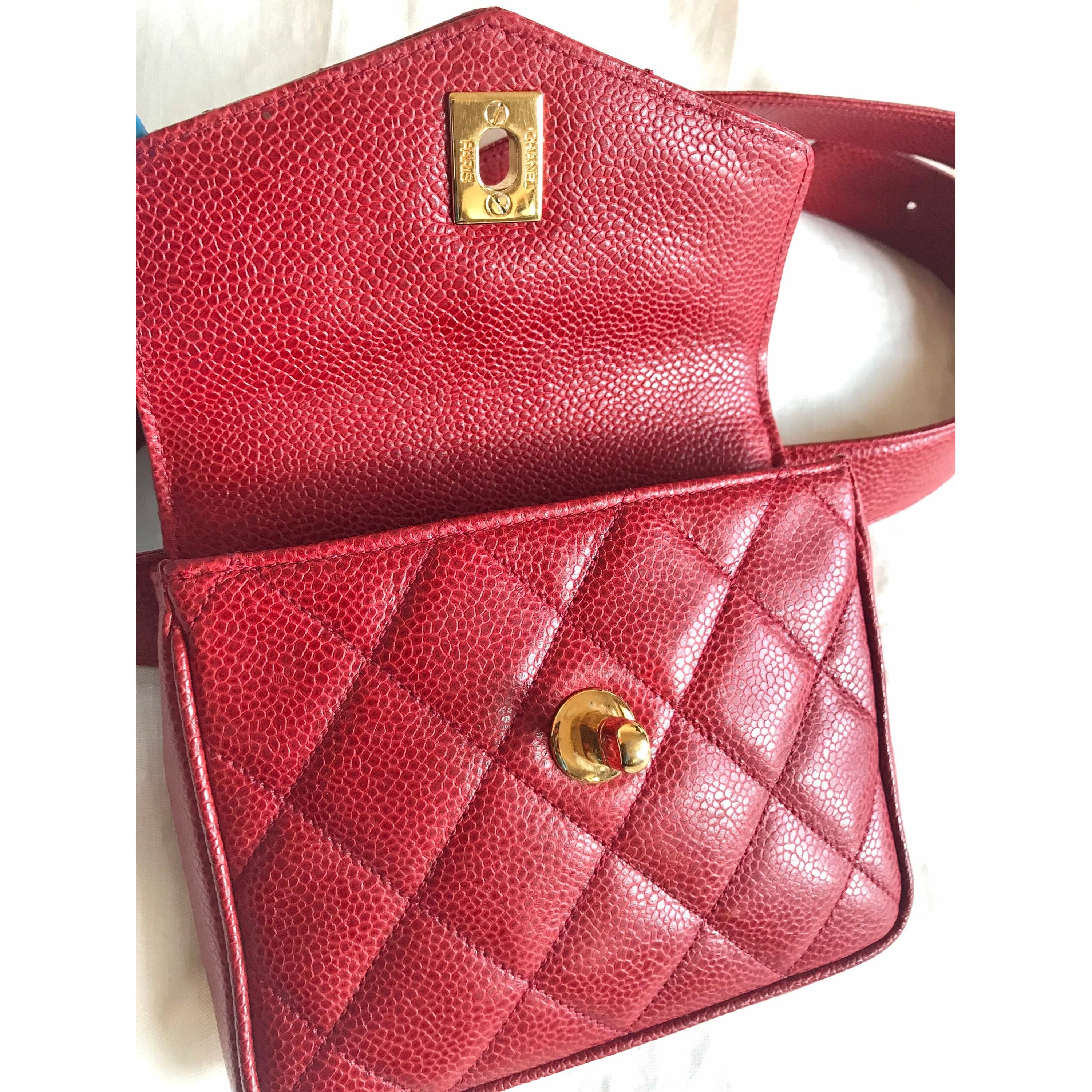 Chanel Vintage CHANEL 2.55 red caviar waist bag, fanny pack with be Size ONE SIZE - 6 Thumbnail