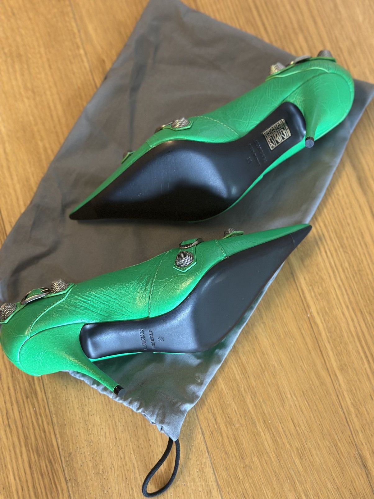 Balenciaga BALENCIAGA Agneau Arena Cagole 90mm Pumps 40 Vivid Green Size US 9 / IT 39 - 6 Thumbnail