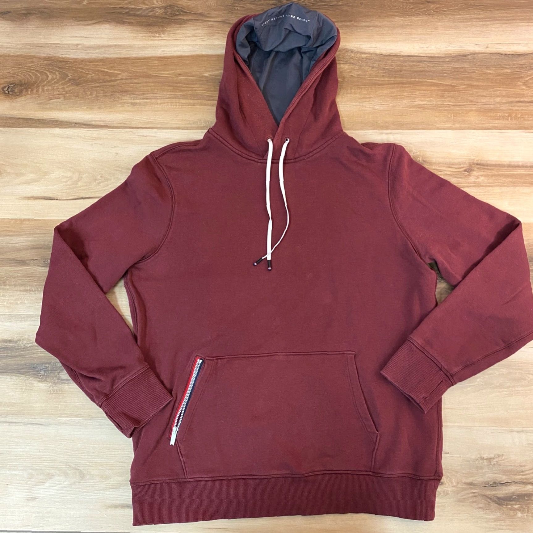 Vintage FourLaps Hoodie Men M Burgundy Rush Full Zip Pullover Sweatshirt Size US M / EU 48-50 / 2 - 2 Thumbnail