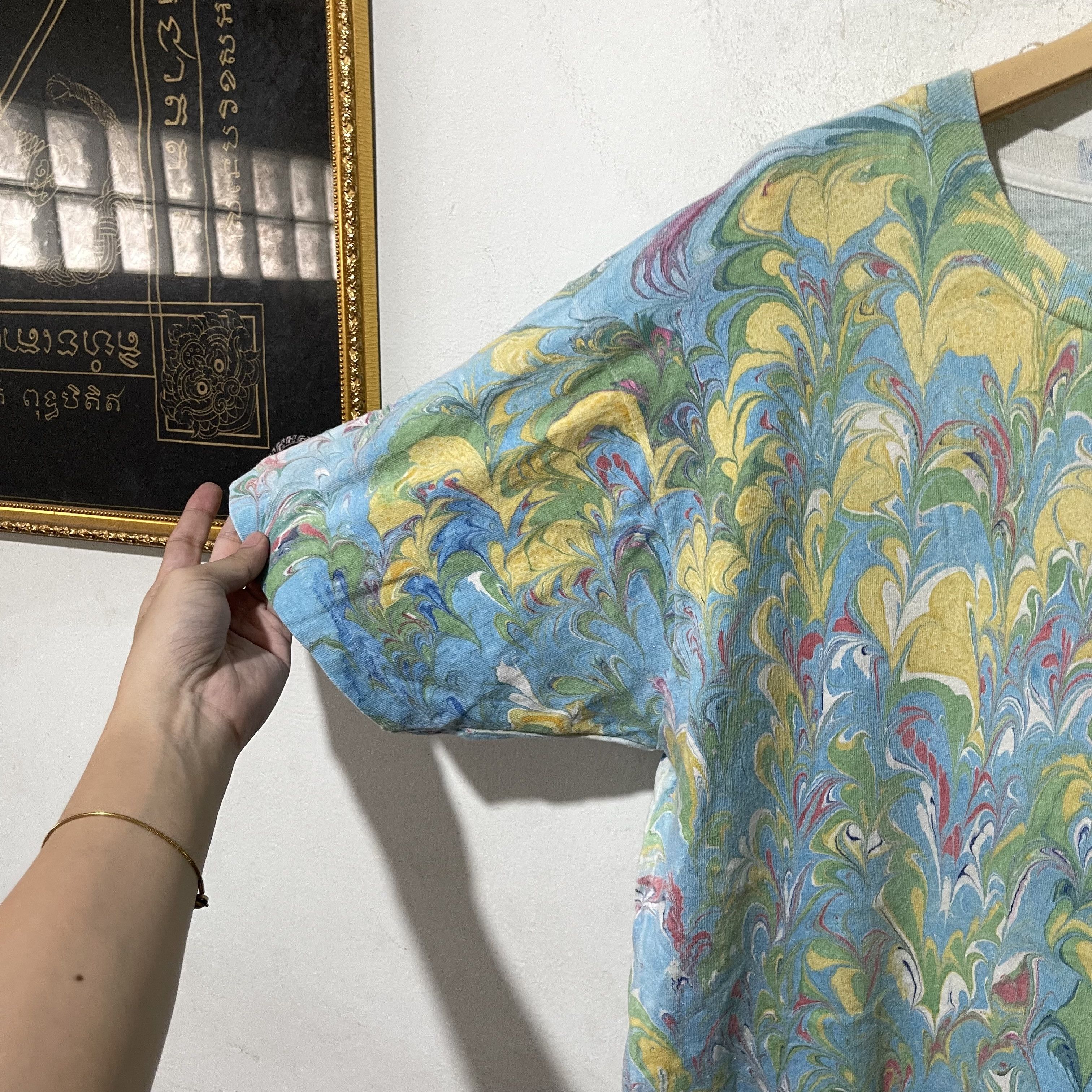 Vintage Vintage 90s Marble Psychedelic Shirt Size US L / EU 52-54 / 3 - 5 Thumbnail