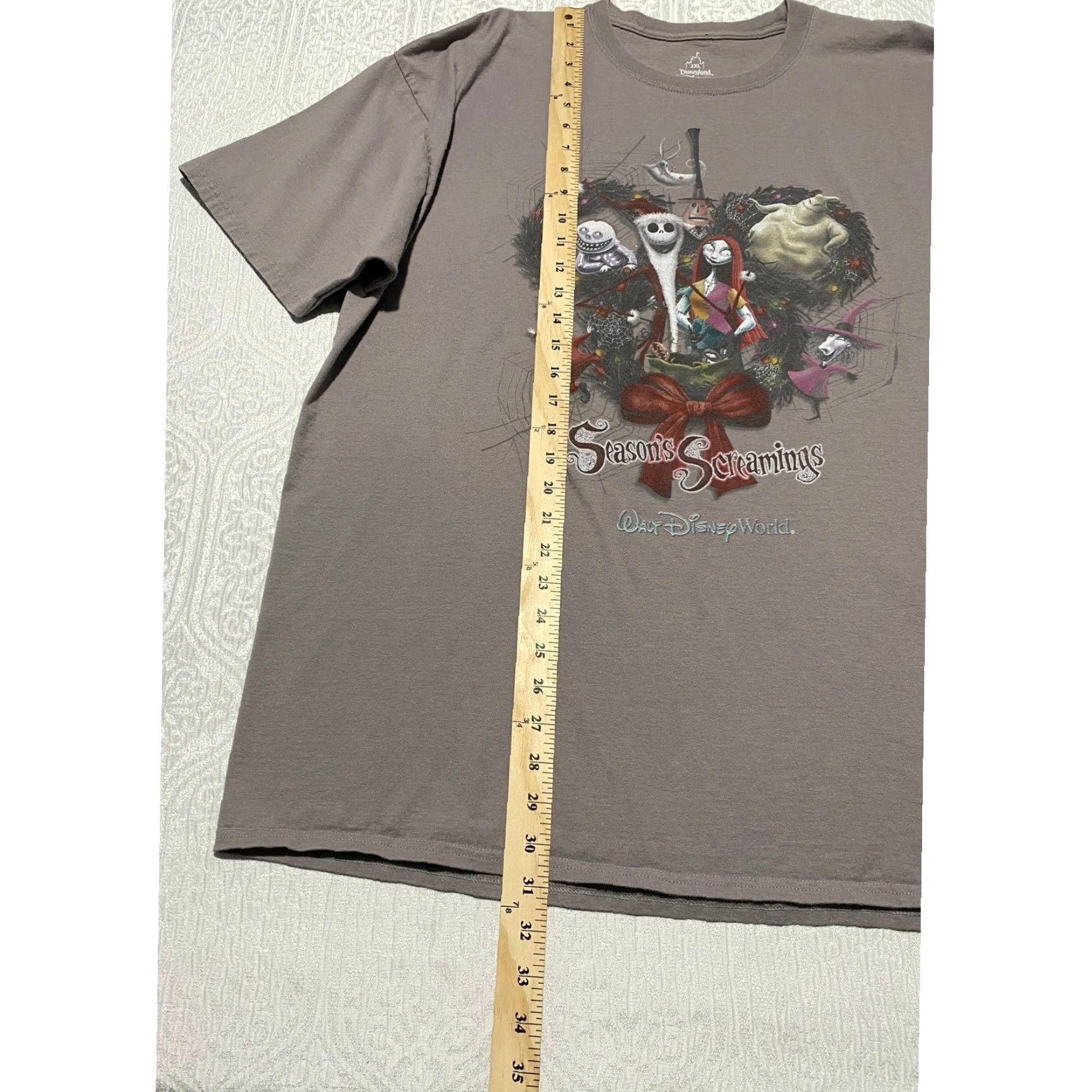 Disney VINTAGE Disney Nightmare Before Christmas Seasons Screamings Gray Graphic T-Shirt 2XL Size US XXL / EU 58 / 5 - 4 Thumbnail