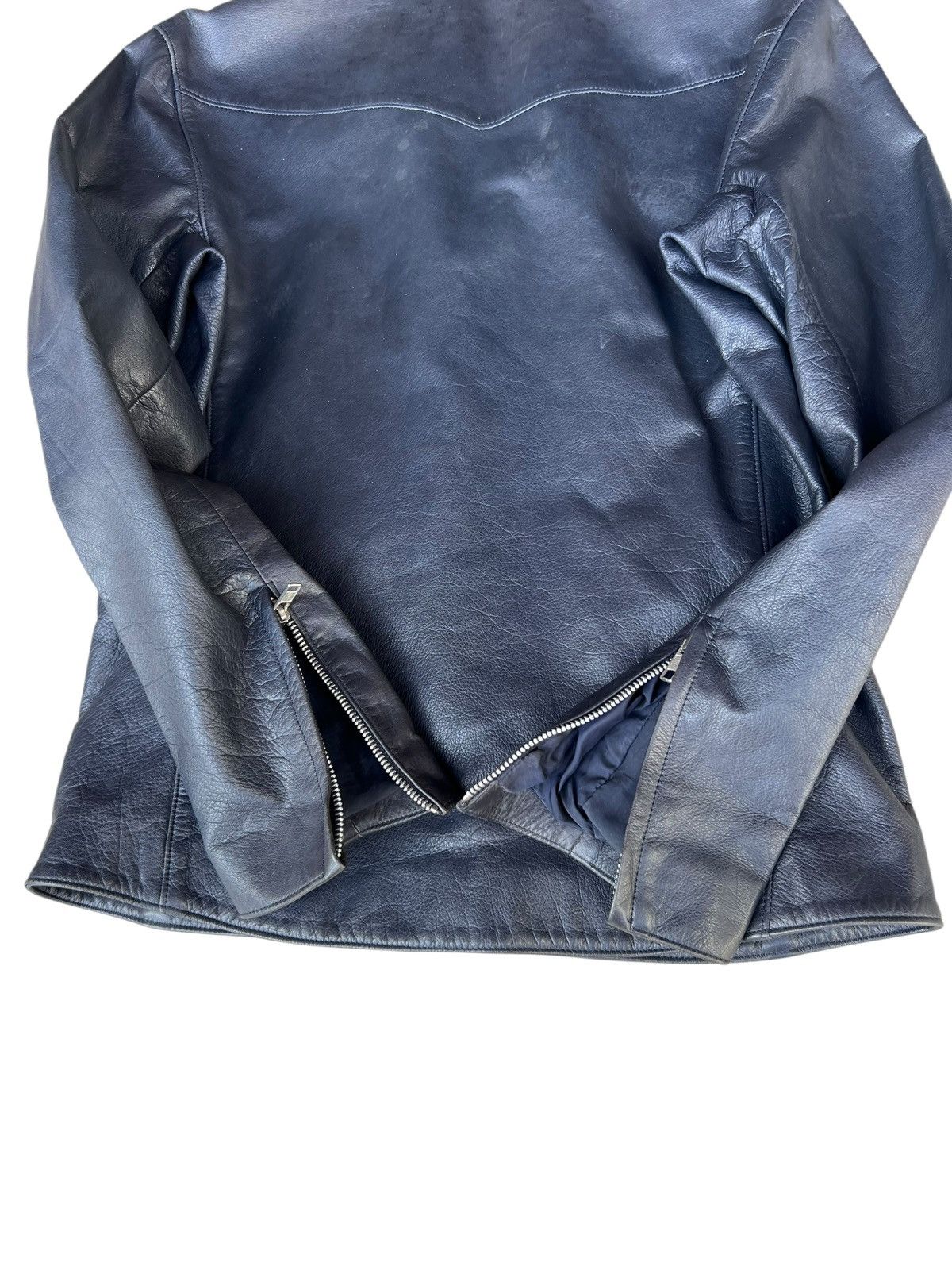 Lad Musician Lad Musician Patina Stains Dark Blue Leather Jacket Size US S / EU 44-46 / 1 - 23 Thumbnail