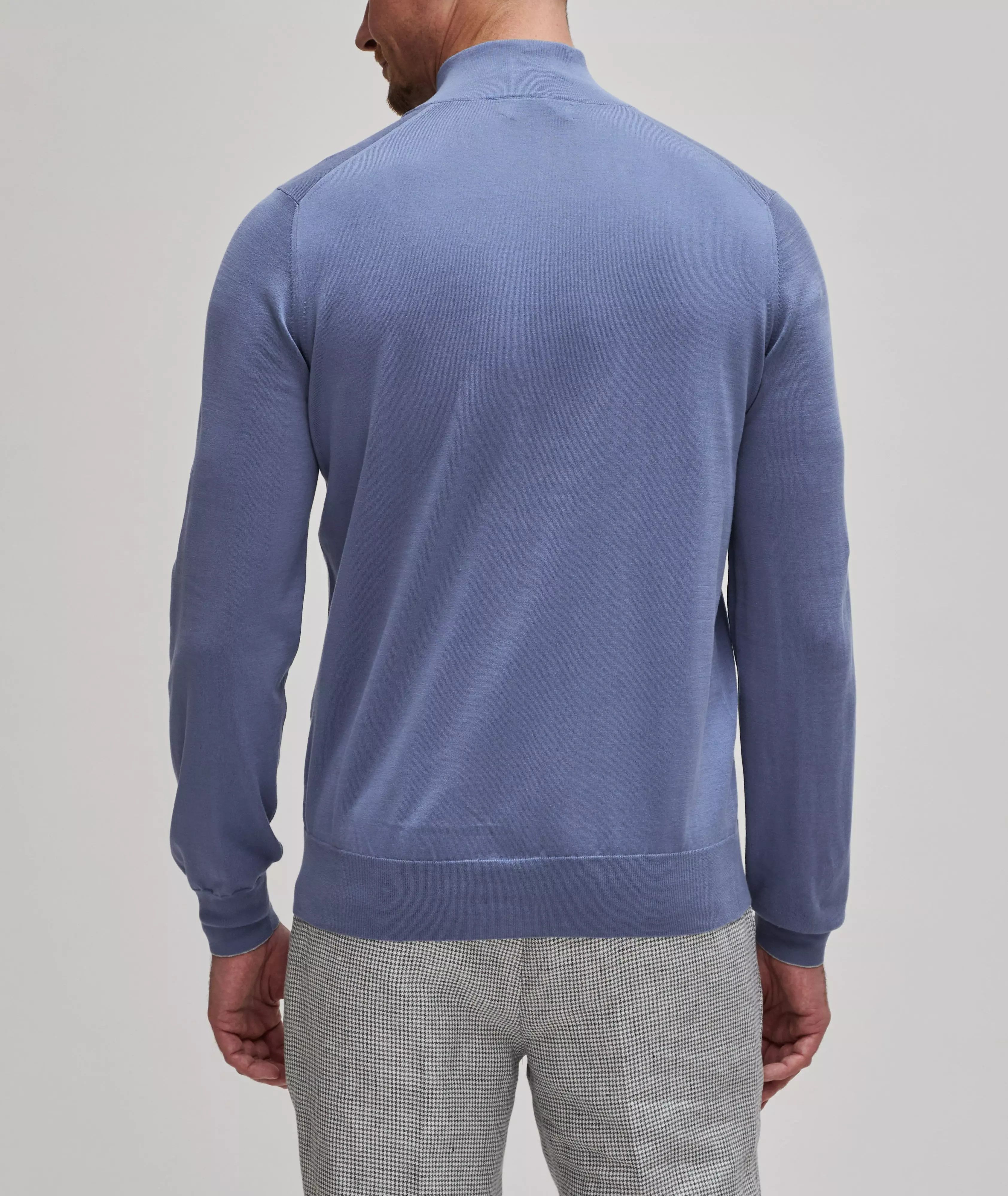 Brunello Cucinelli o1w1db10425 Cashmere Crew Neck Knit in Light Blue Size US M / EU 48-50 / 2 - 3 Thumbnail