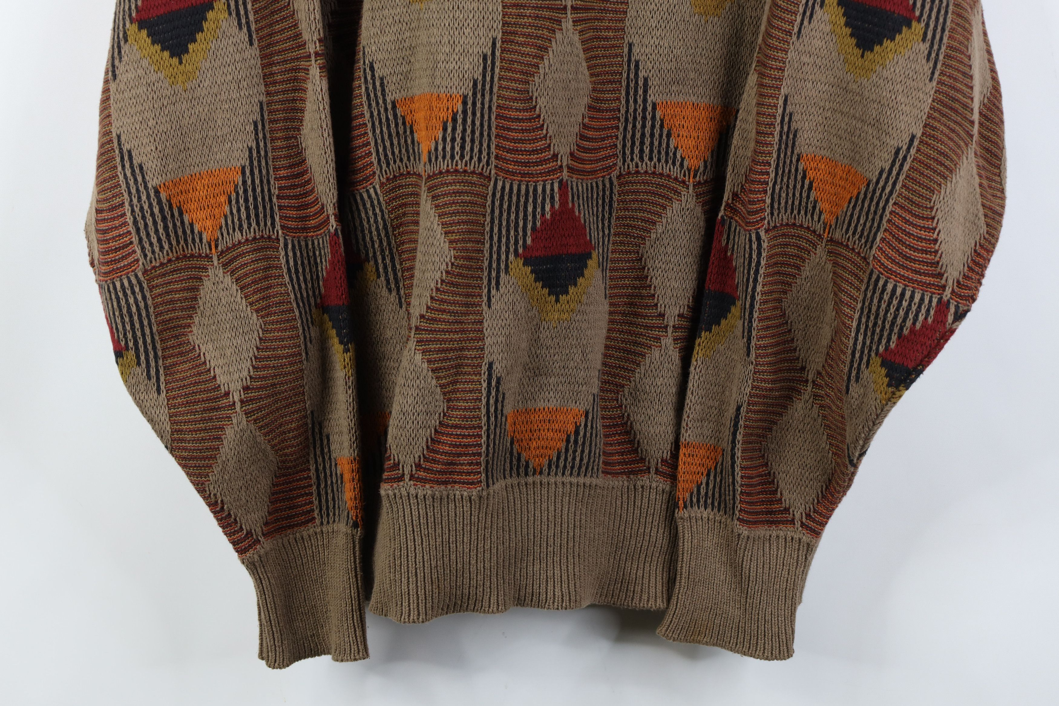 Vintage Vintage 90s Coogi Style Rainbow Diamond Knit Sweater USA Size US L / EU 52-54 / 3 - 3 Thumbnail