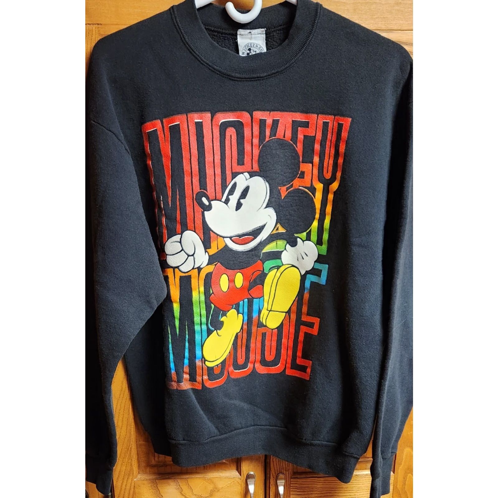 Mickey & Co. Mickey Mouse & Co Sweatshirt M Medium Black Rainbow Mickey Vintage 90s Disney Sweater Size US M / EU 48-50 / 2 - 4 Thumbnail