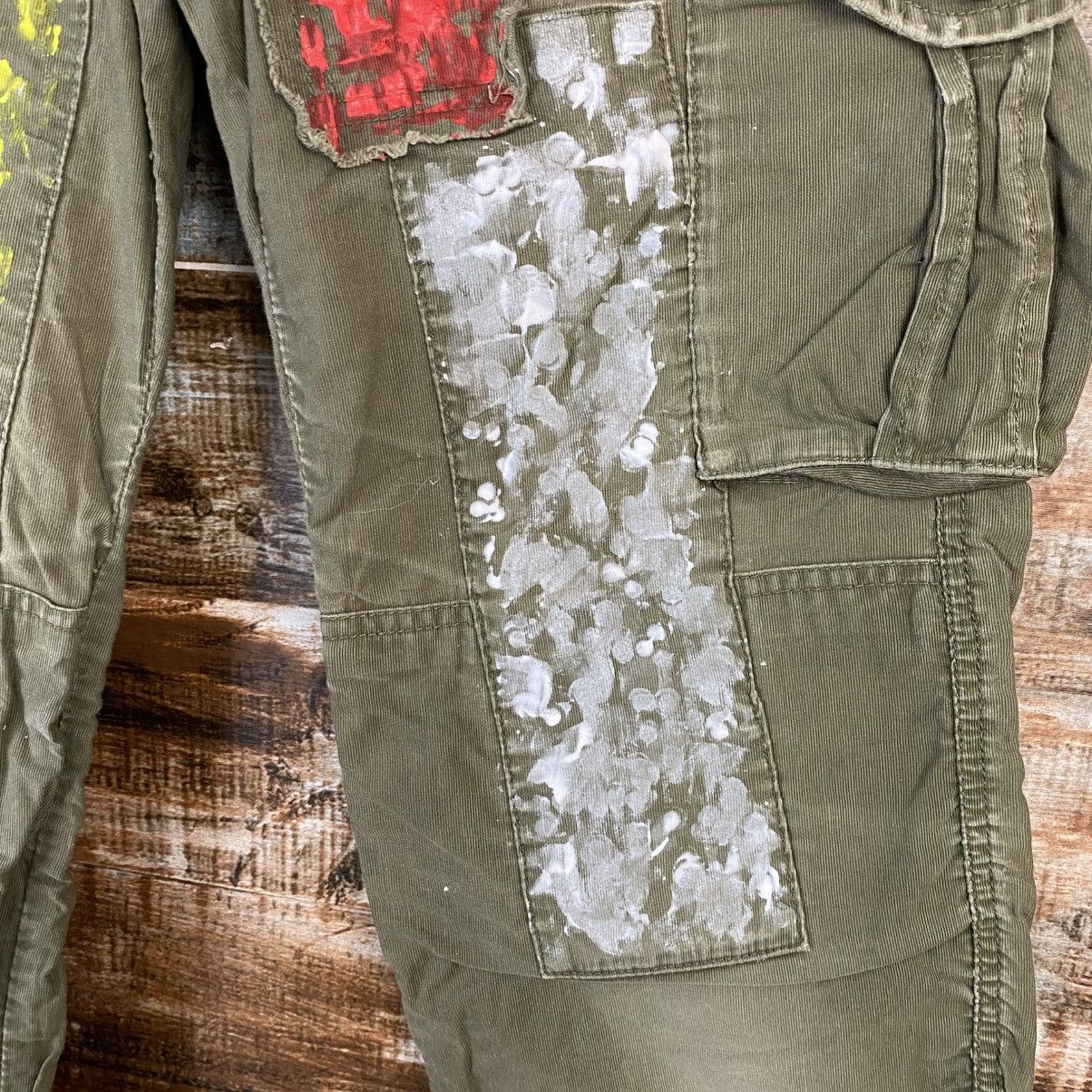 Japanese Brand DL Back Number Green Cargo Multipocket Pants #C1204 Size US 28 / EU 44 - 12 Thumbnail