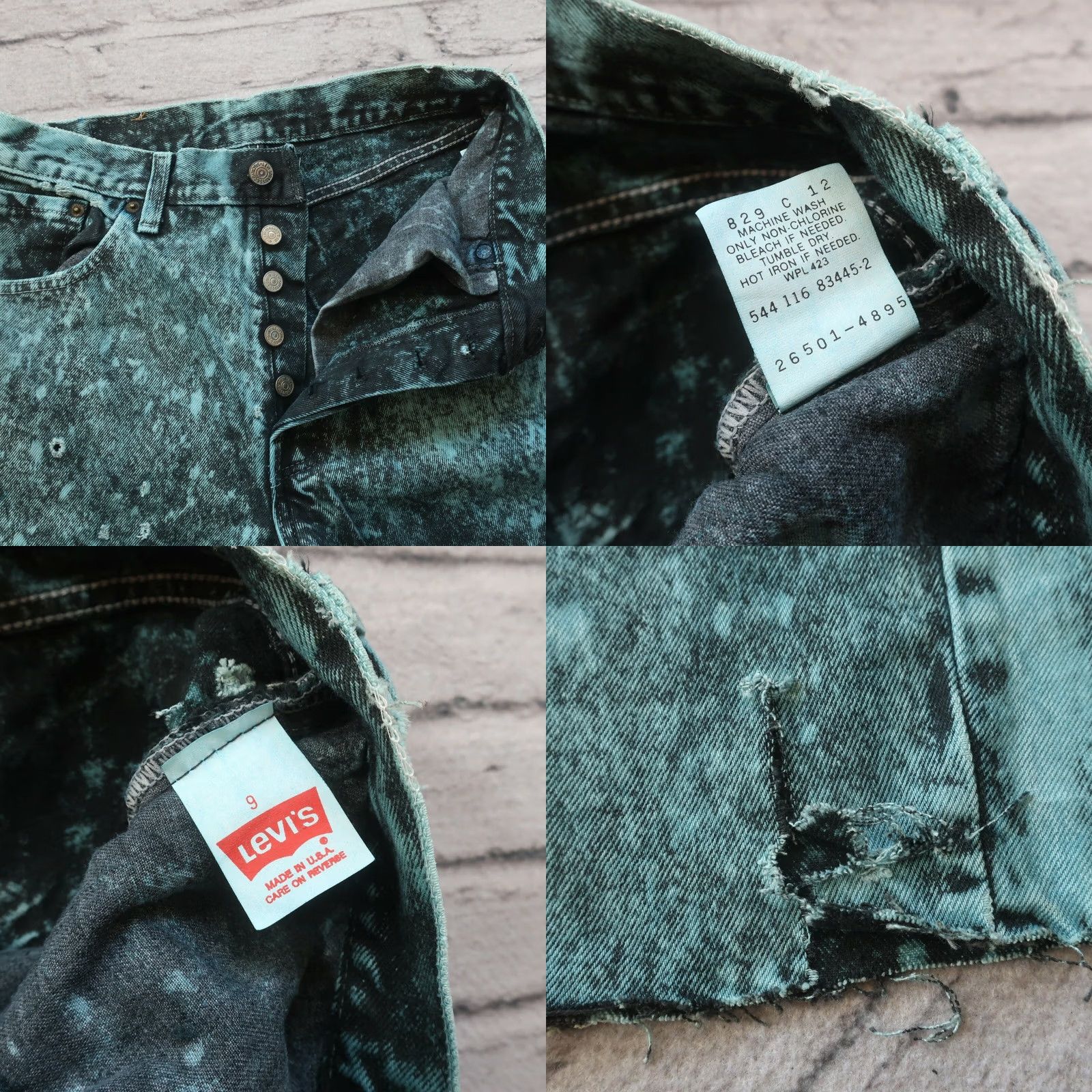 Denime VINTAGE Levis 501 Denim Jeans Mens 28 x 32 Overdyed California Made in USA Size US 28 / EU 44 - 8 Thumbnail