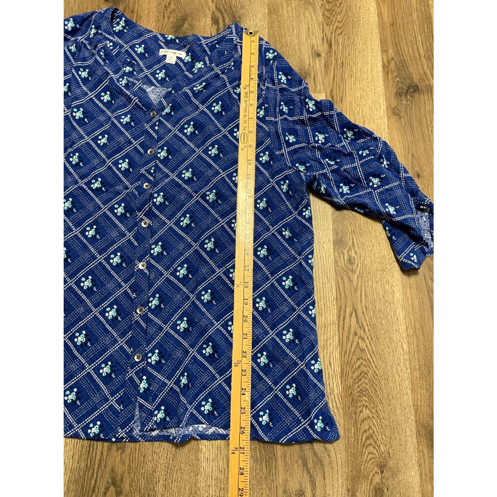 Croft & Barrow VINTAGE Croft & Barrow Shirt Womens XXL Blue White Button Up Long Sleeve Size XXL / US 16-18 / IT 52-54 - 7 Thumbnail