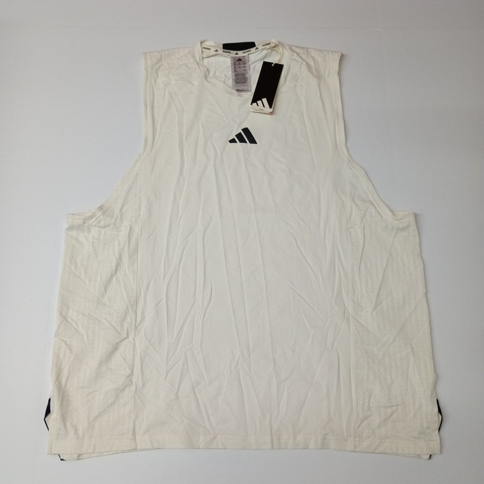 Adidas Adidas Mens Size 2XL D4T Training Tank Top Shirt Chalk White Size US XXL / EU 58 / 5 - 1 Thumbnail