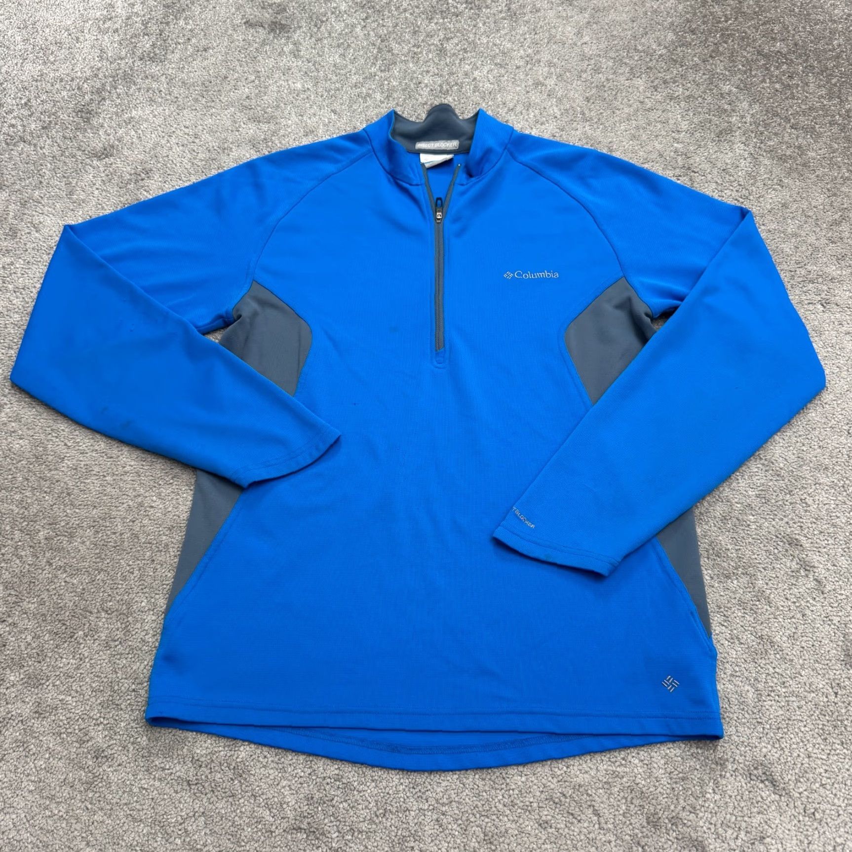 Obey Columbia Insect Blocker 1/4 Zip Pullover Sweatshirt Mens Medium Blue Bug Shield Hoodie Size US M / EU 48-50 / 2 - 2 Thumbnail
