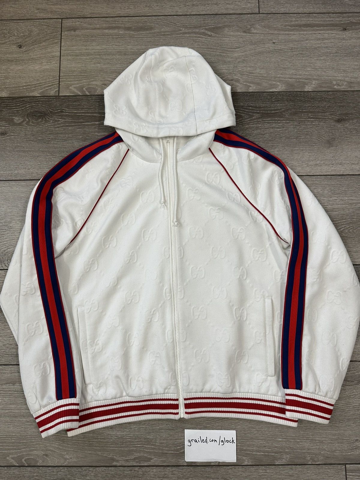 Gucci Gucci GG Logo Full Print Zip Up Windbreaker Hoodie XL Size US XL / EU 56 / 4 - 1 Thumbnail
