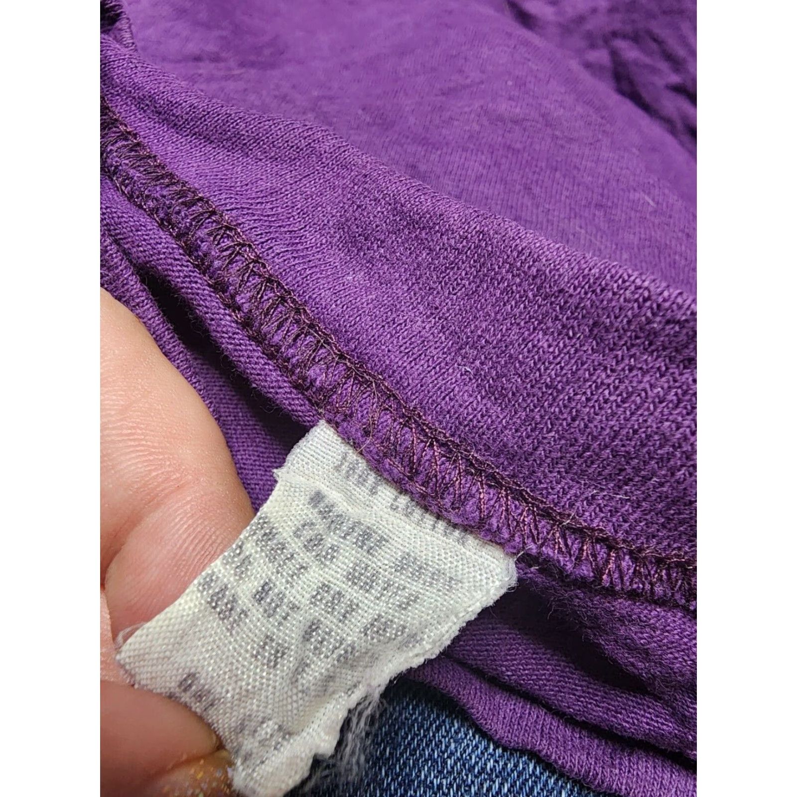 Vintage VINTAGE Womens XL Purple Flower Floral Art Puff Paint T Shirt Distressed Size XL / US 12-14 / IT 48-50 - 6 Thumbnail