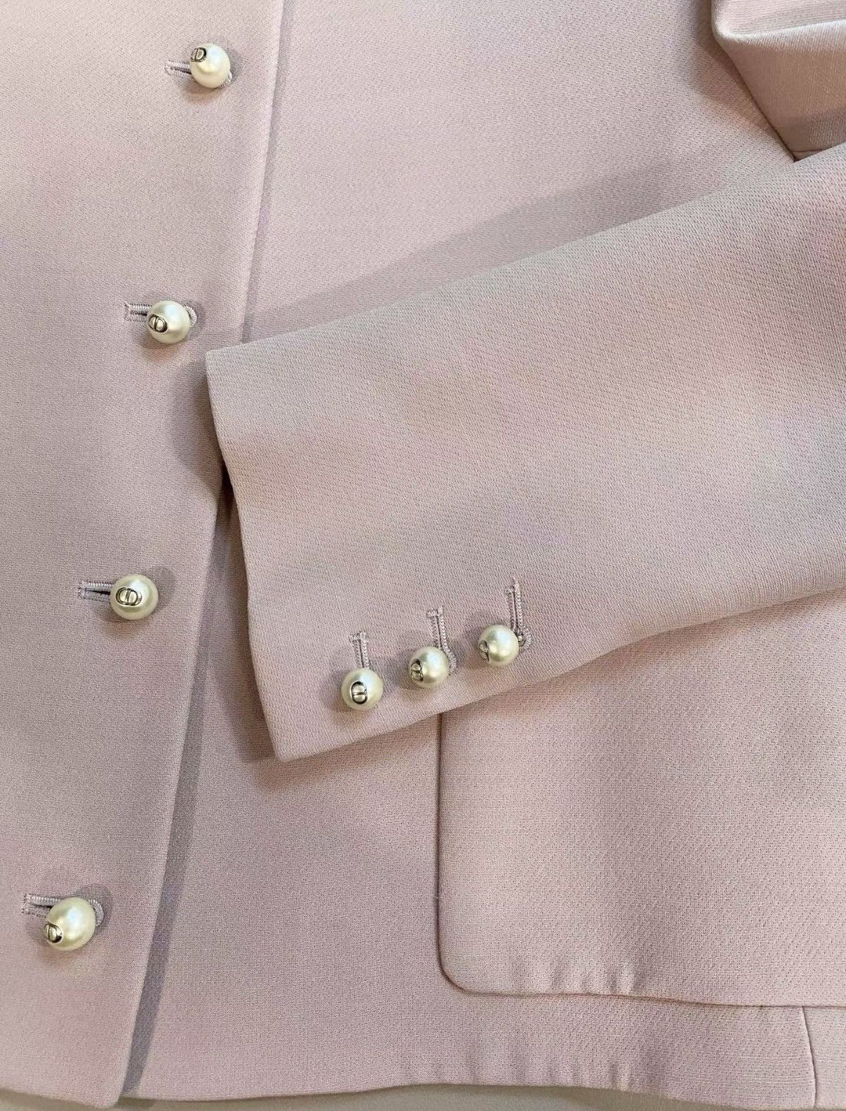 Dior Dior Classic Pink Crew Neck Top with Pearl Buttons J33 Size S / US 4 / IT 40 - 4 Thumbnail