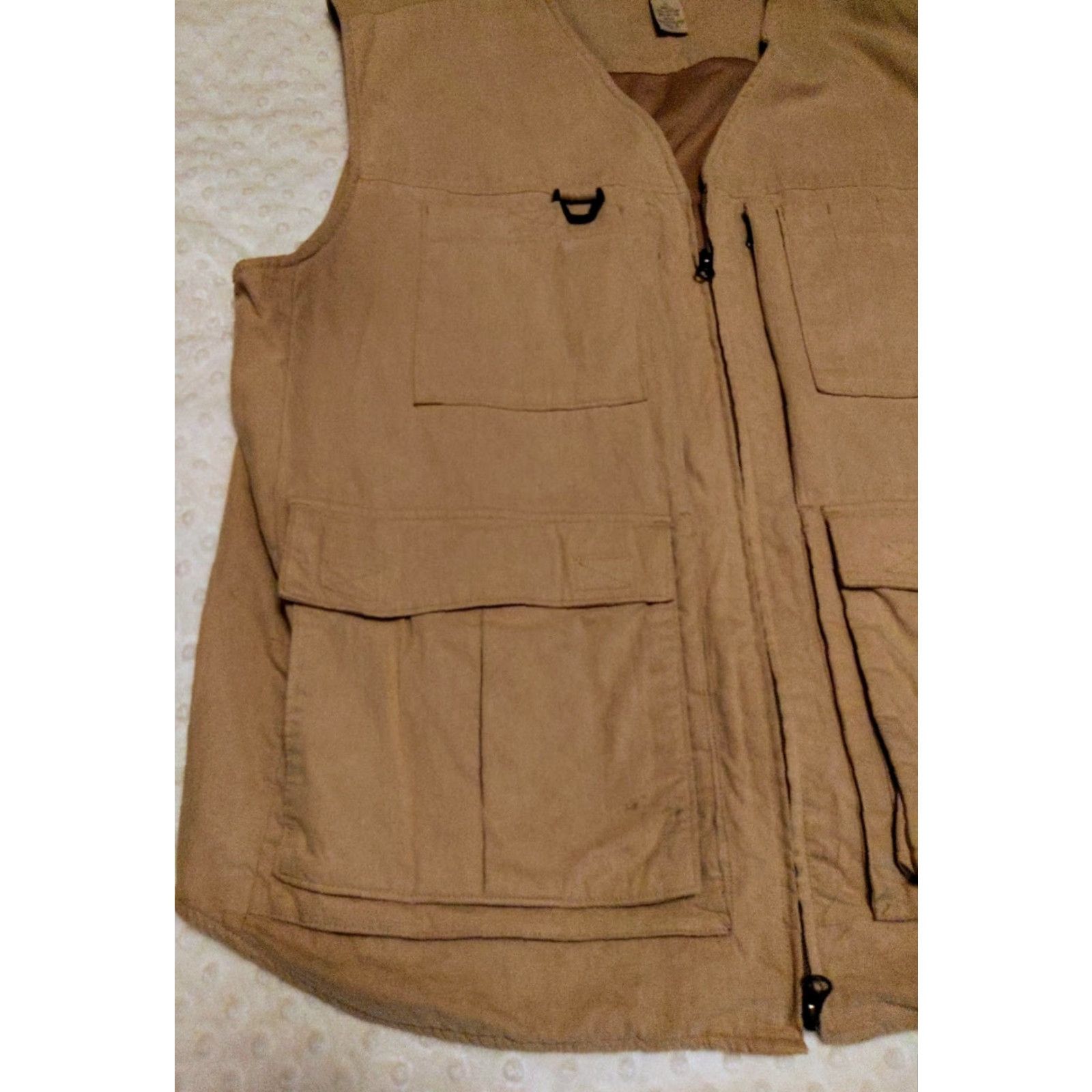 Vintage Duluth Vest Mens L Tall Canvas Nylon Beige Pockets Full Zip Outdoor Workwear Utility Canvas Vest Jacket" Size US L / EU 52-54 / 3 - 3 Thumbnail