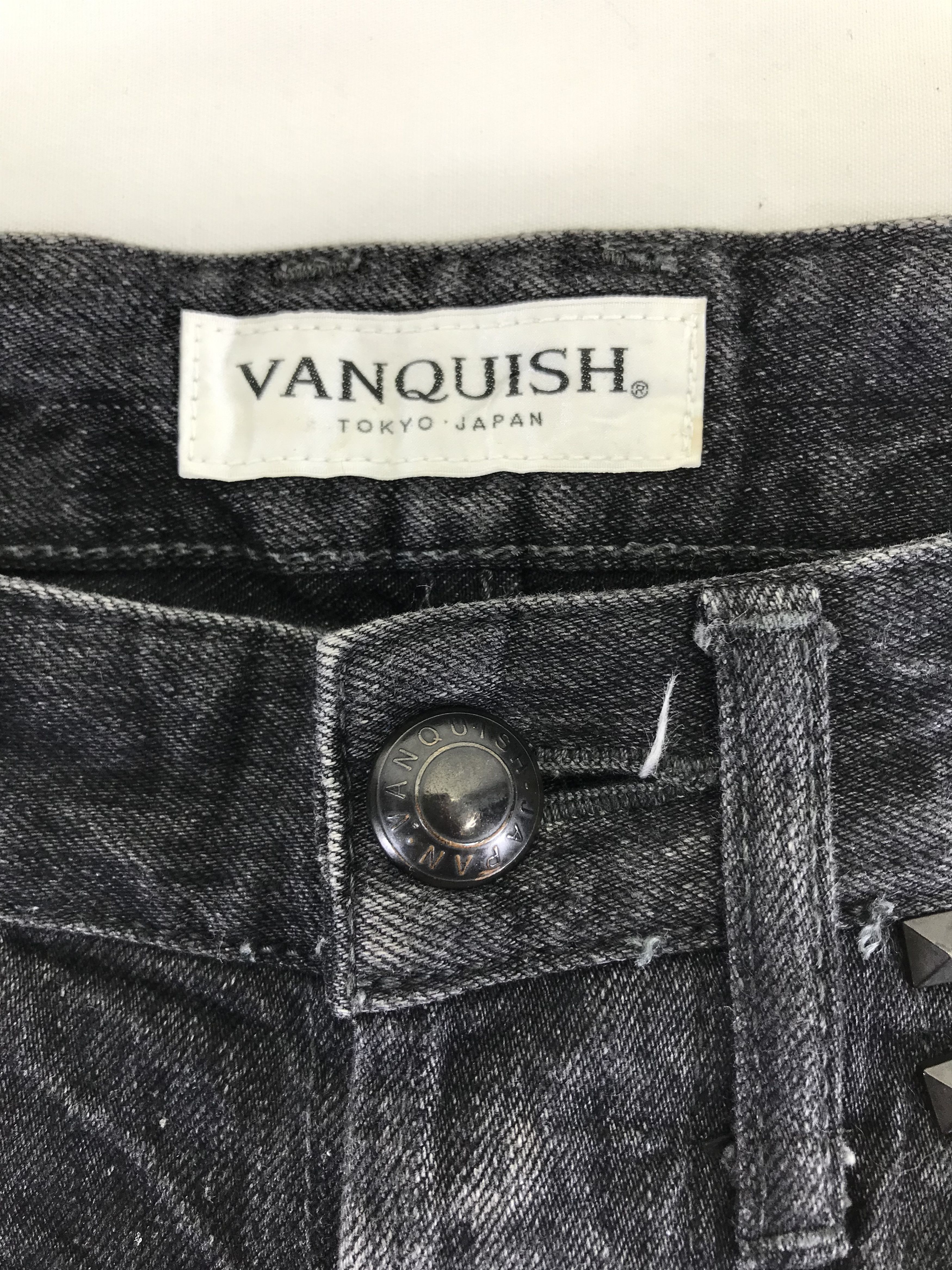 Vanquish Vanquish Studded Faded Black Flare Jeans Size US 30 / EU 46 - 12 Thumbnail