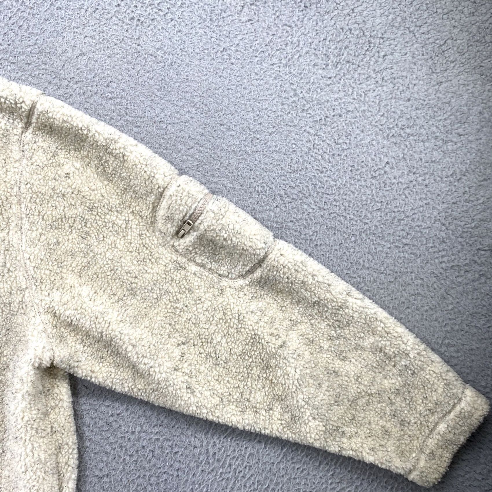 Cherokee Cherokee Sherpa 1/4 Zip Long Sleeve Jacket Pockets Polyester & Acrylic Size L Ivory Mens Vintage Size US L / EU 52-54 / 3 - 3 Thumbnail
